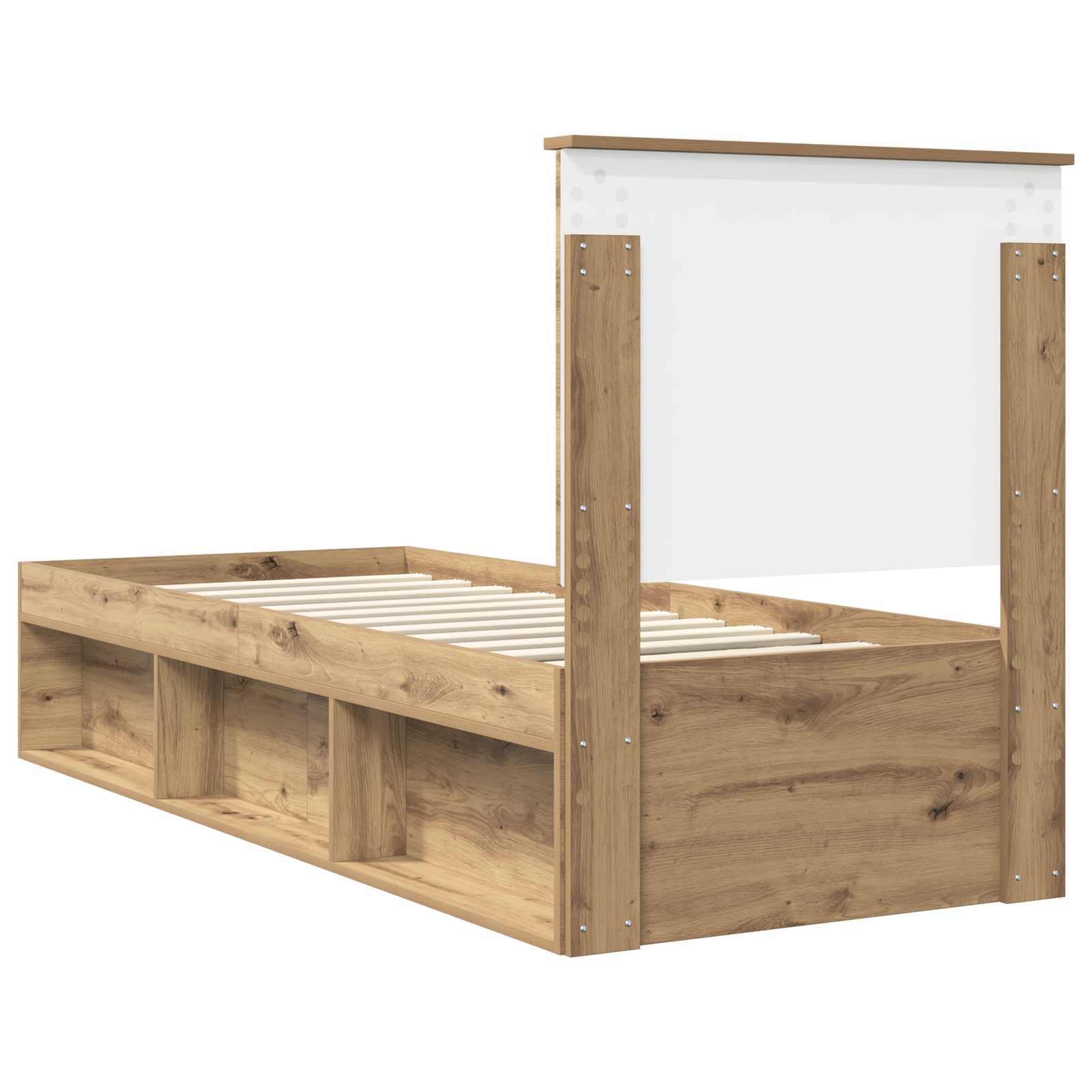 Bedframe Ambachtelijk eiken 75 x 190 cm Massief grenenhout is nu te koop bij PeponiXL, paradijselijk wonen!