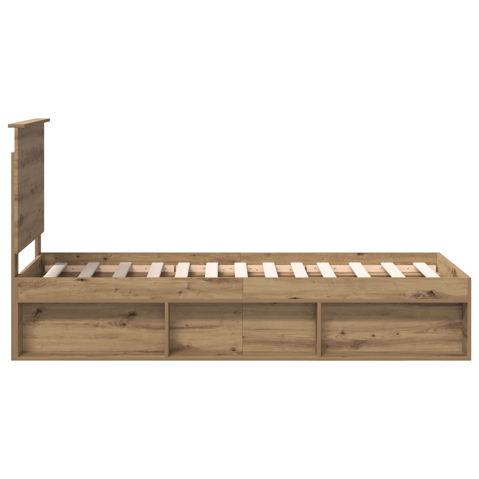 Bedframe Ambachtelijk eiken 75 x 190 cm Massief grenenhout is nu te koop bij PeponiXL, paradijselijk wonen!