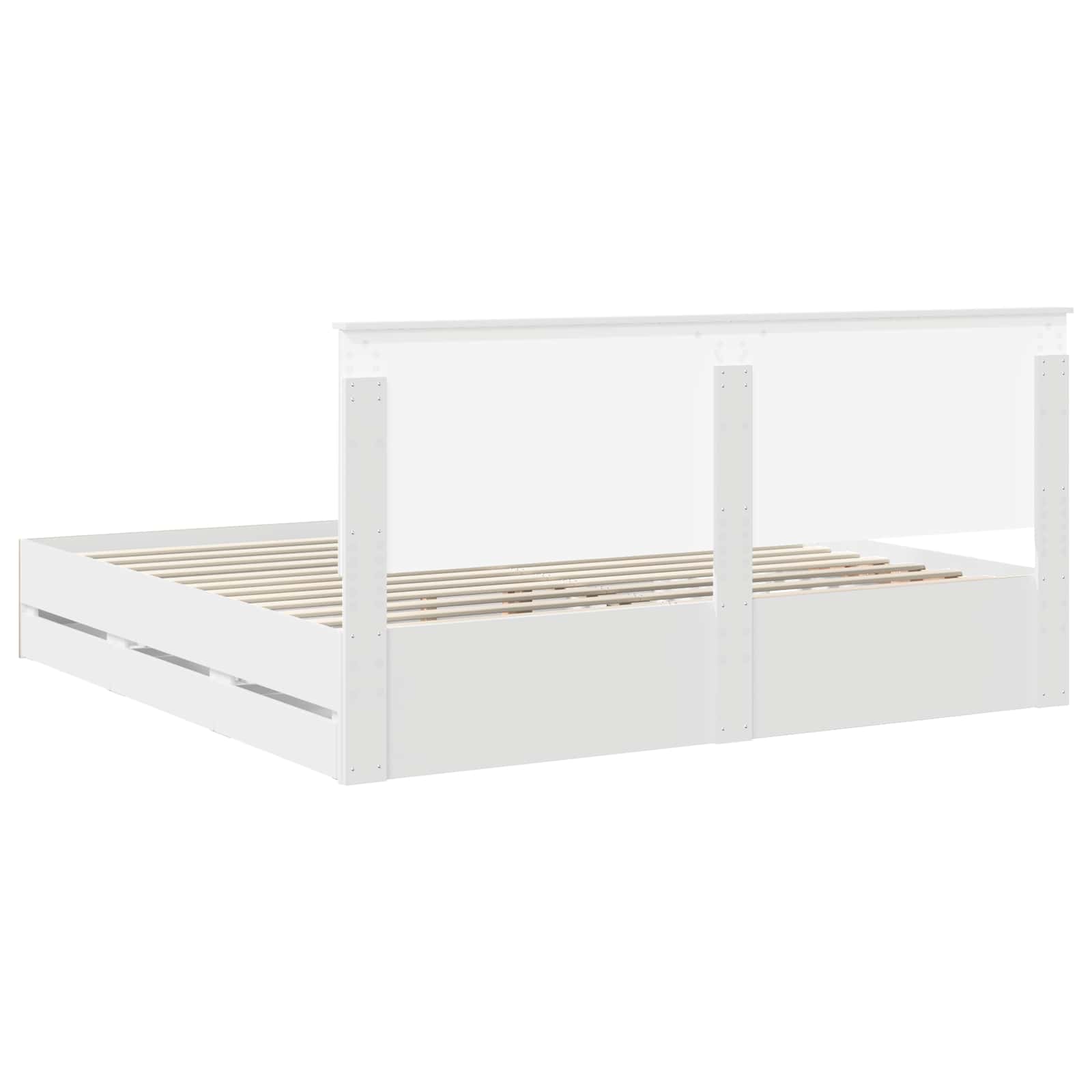 Bedframe met lade met opslag Wit 200 x 200 cm Ingenieurshout is nu te koop bij PeponiXL, paradijselijk wonen!