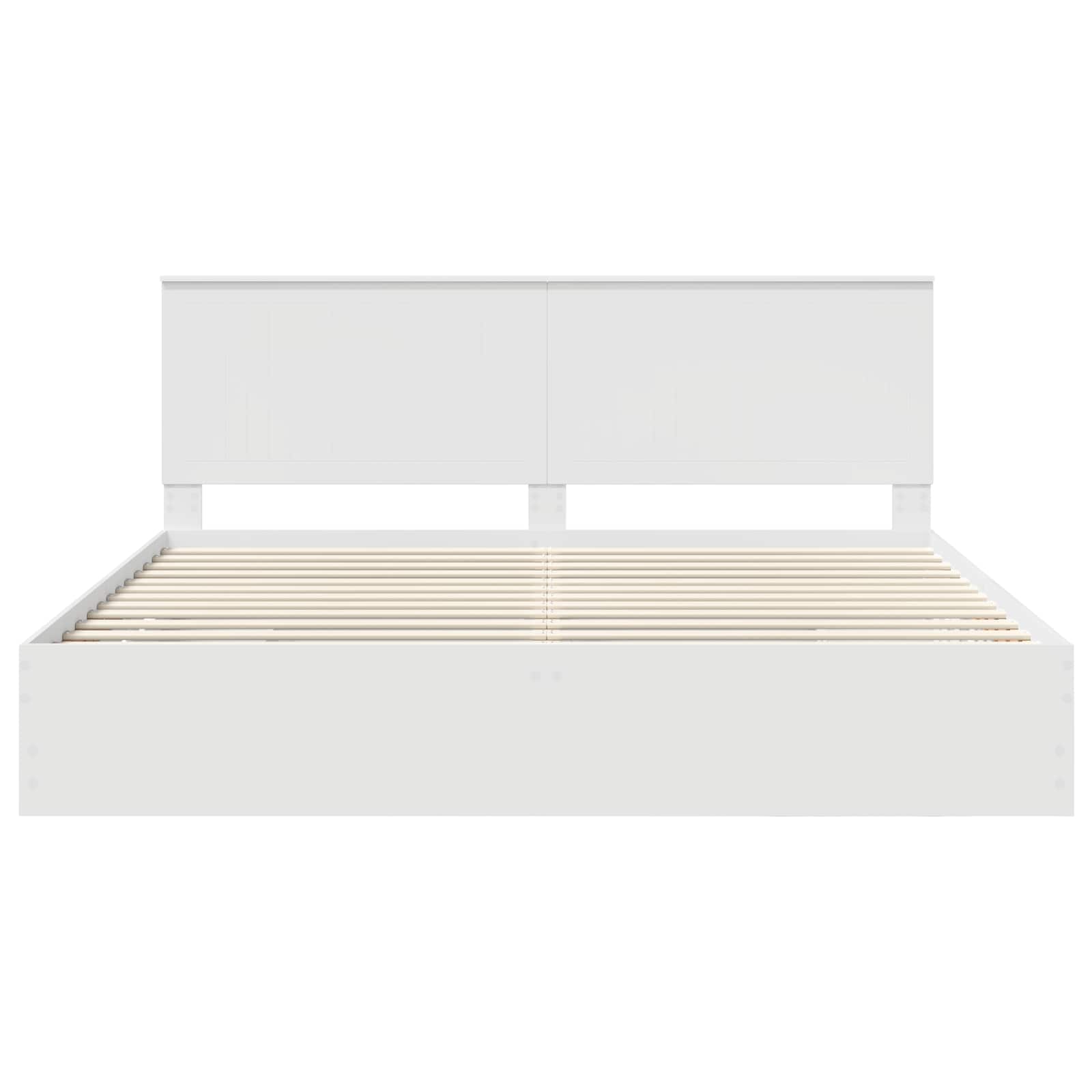 Bedframe met lade met opslag Wit 200 x 200 cm Ingenieurshout is nu te koop bij PeponiXL, paradijselijk wonen!