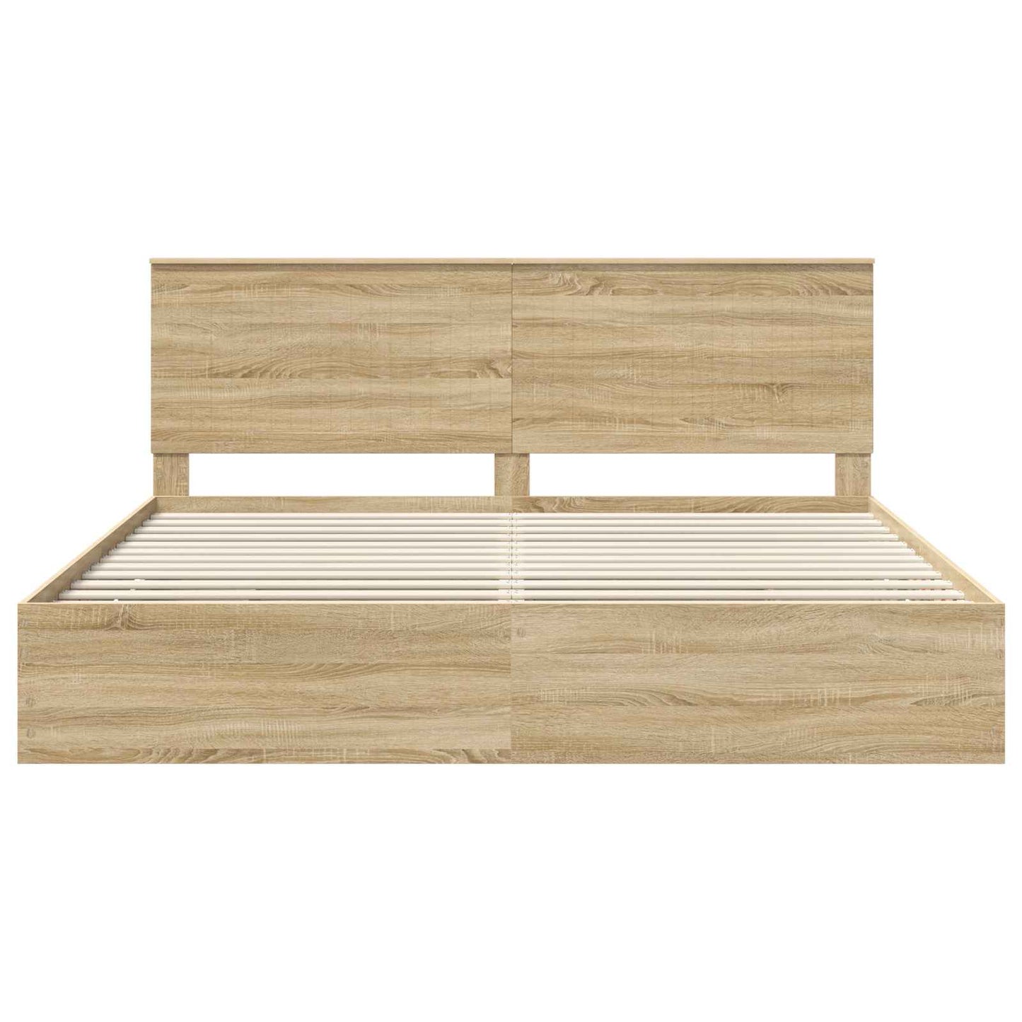 Bedframe met lade Sonoma Eiken 200 x 200 cm Ingenieurshout is nu te koop bij PeponiXL, paradijselijk wonen!