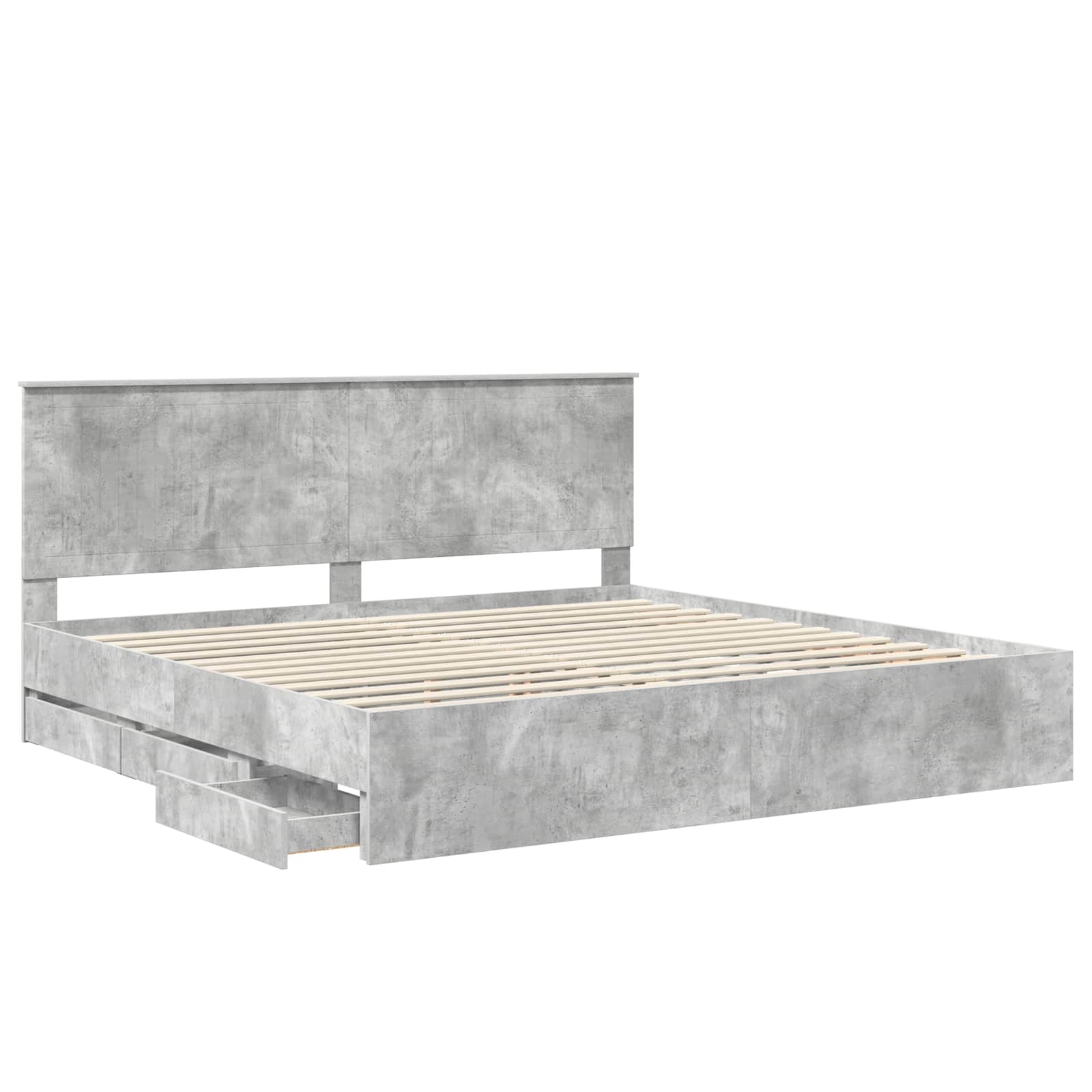 Bedframe met lade Beton Grijs 200 x 200 cm Ingenieurshout is nu te koop bij PeponiXL, paradijselijk wonen!