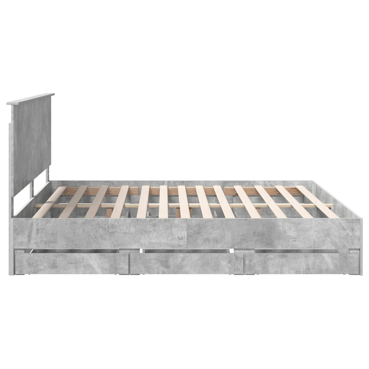 Bedframe met lade Beton Grijs 200 x 200 cm Ingenieurshout is nu te koop bij PeponiXL, paradijselijk wonen!