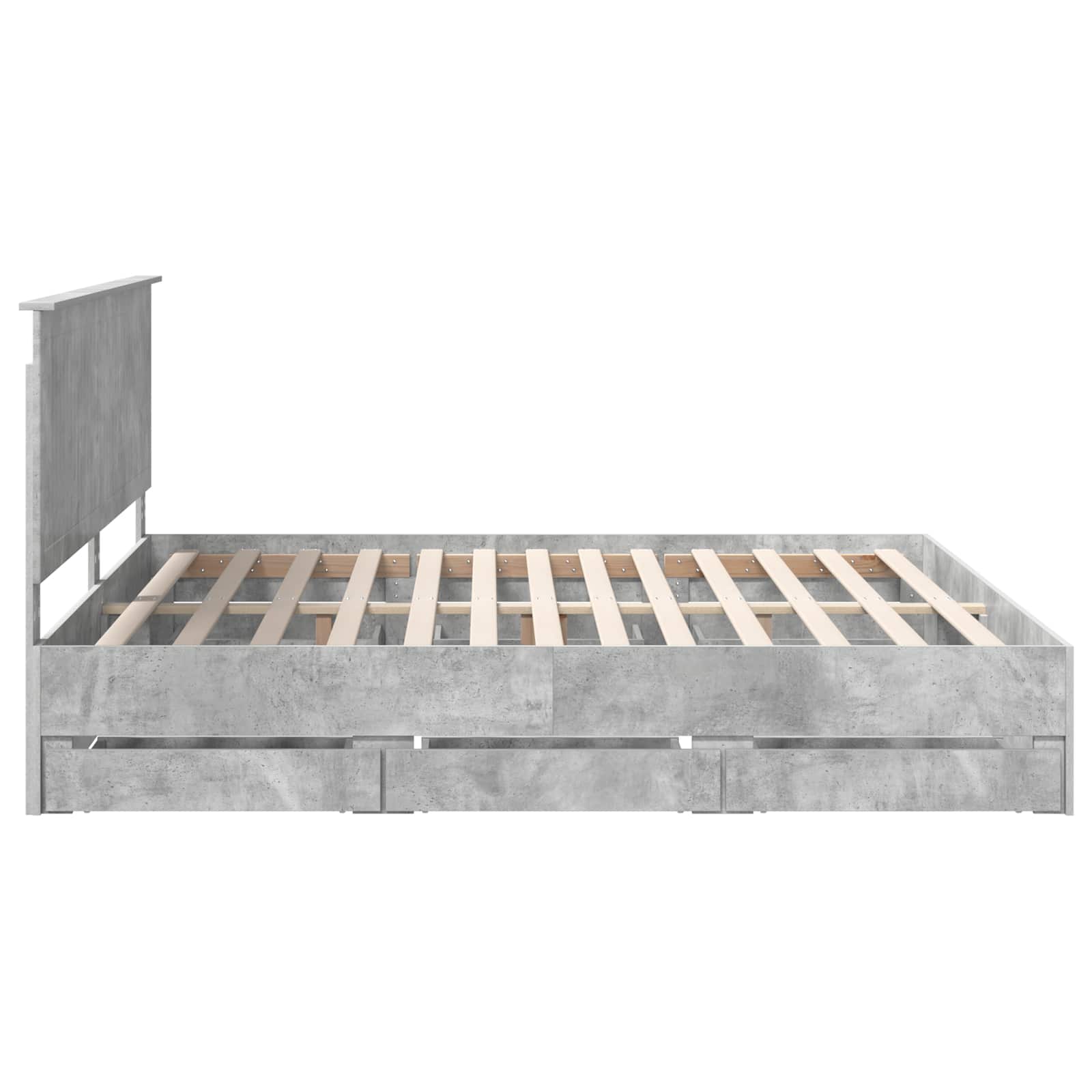 Bedframe met lade Beton Grijs 200 x 200 cm Ingenieurshout is nu te koop bij PeponiXL, paradijselijk wonen!