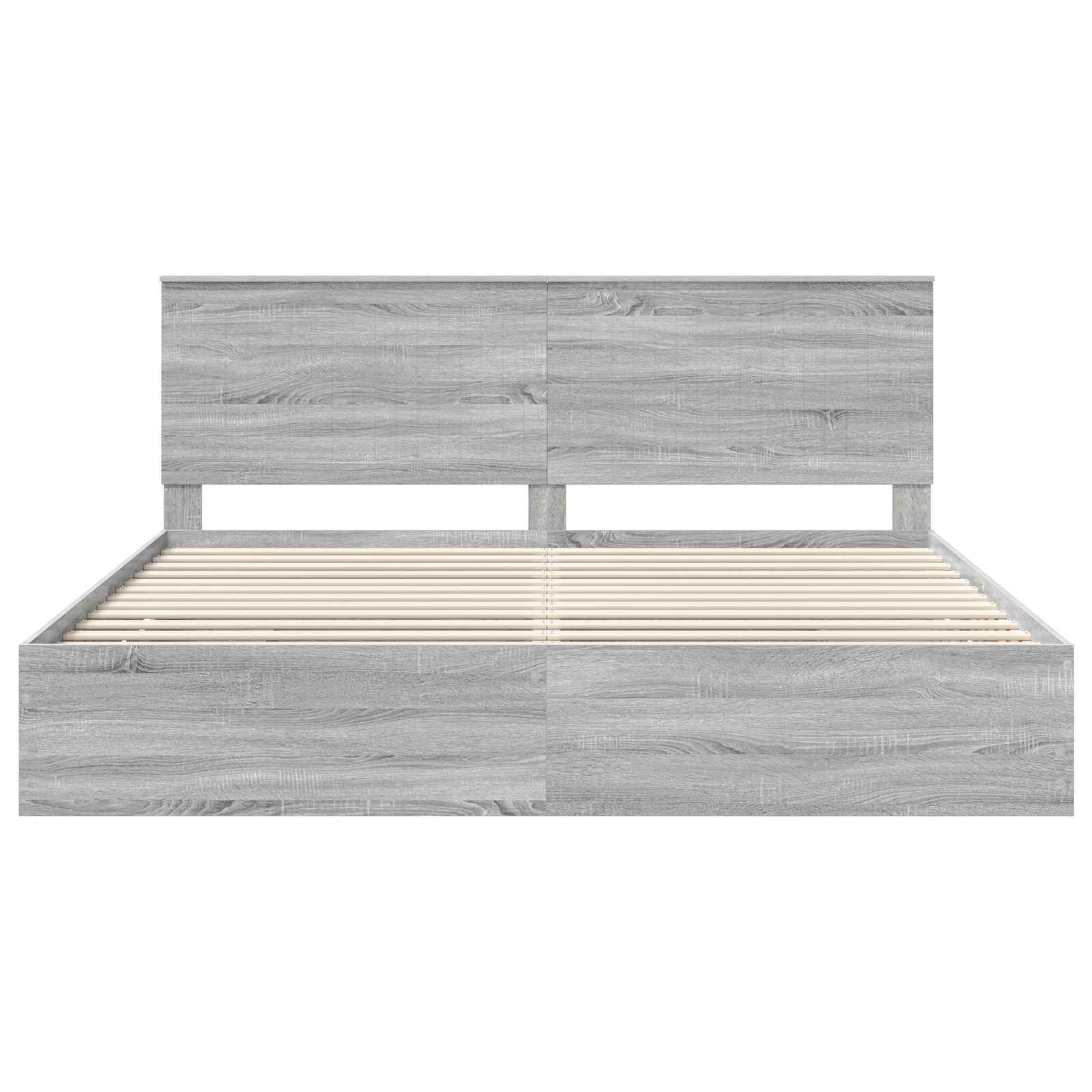 Bedframe met lade Grijs Sonoma 200 x 200 cm Ingenieurshout is nu te koop bij PeponiXL, paradijselijk wonen!
