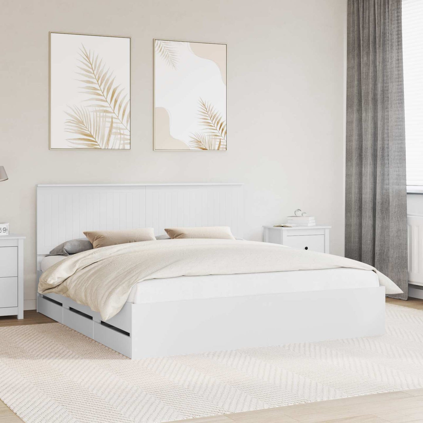 Bedframe met lade met opslag Wit 180 x 200 cm Ingenieurshout is nu te koop bij PeponiXL, paradijselijk wonen!
