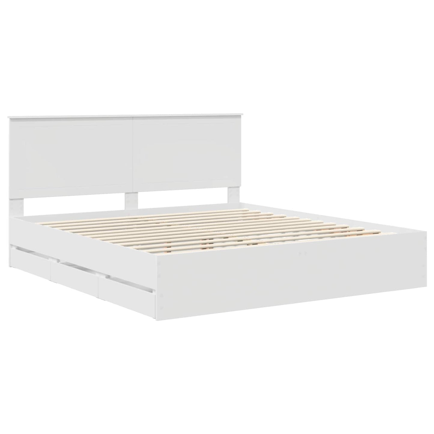 Bedframe met lade met opslag Wit 180 x 200 cm Ingenieurshout is nu te koop bij PeponiXL, paradijselijk wonen!