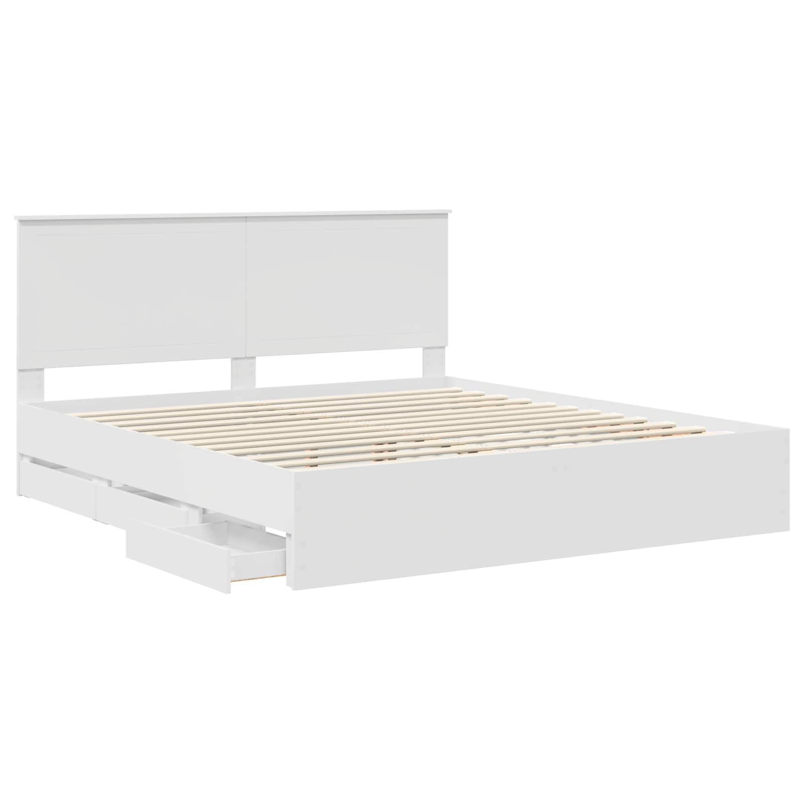 Bedframe met lade met opslag Wit 180 x 200 cm Ingenieurshout is nu te koop bij PeponiXL, paradijselijk wonen!