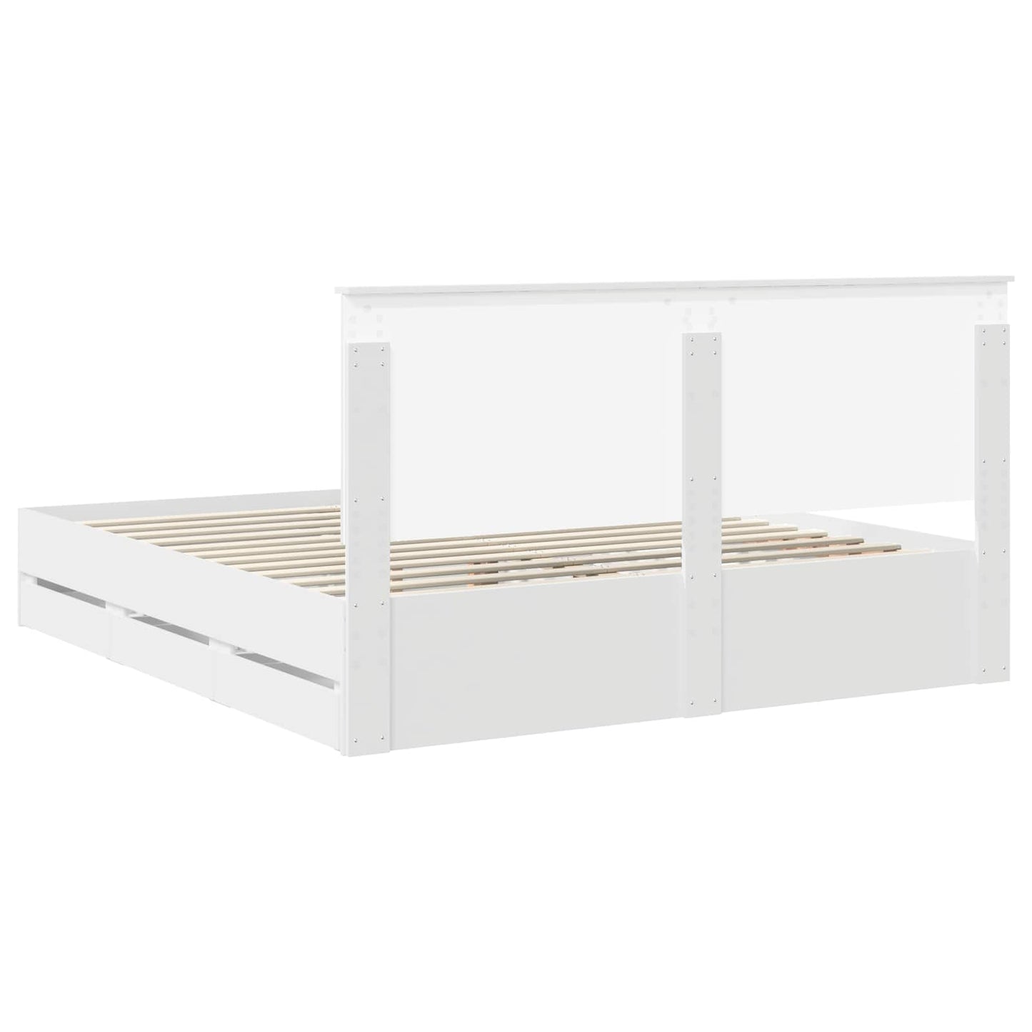 Bedframe met lade met opslag Wit 180 x 200 cm Ingenieurshout is nu te koop bij PeponiXL, paradijselijk wonen!