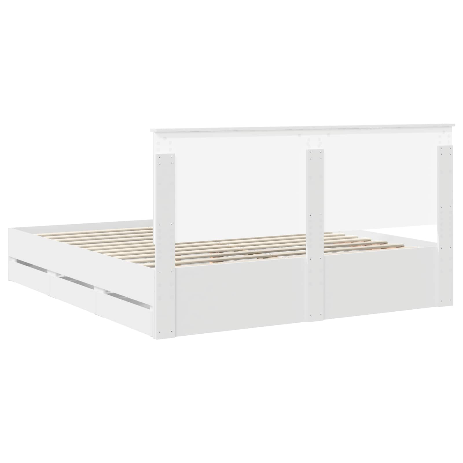 Bedframe met lade met opslag Wit 180 x 200 cm Ingenieurshout is nu te koop bij PeponiXL, paradijselijk wonen!