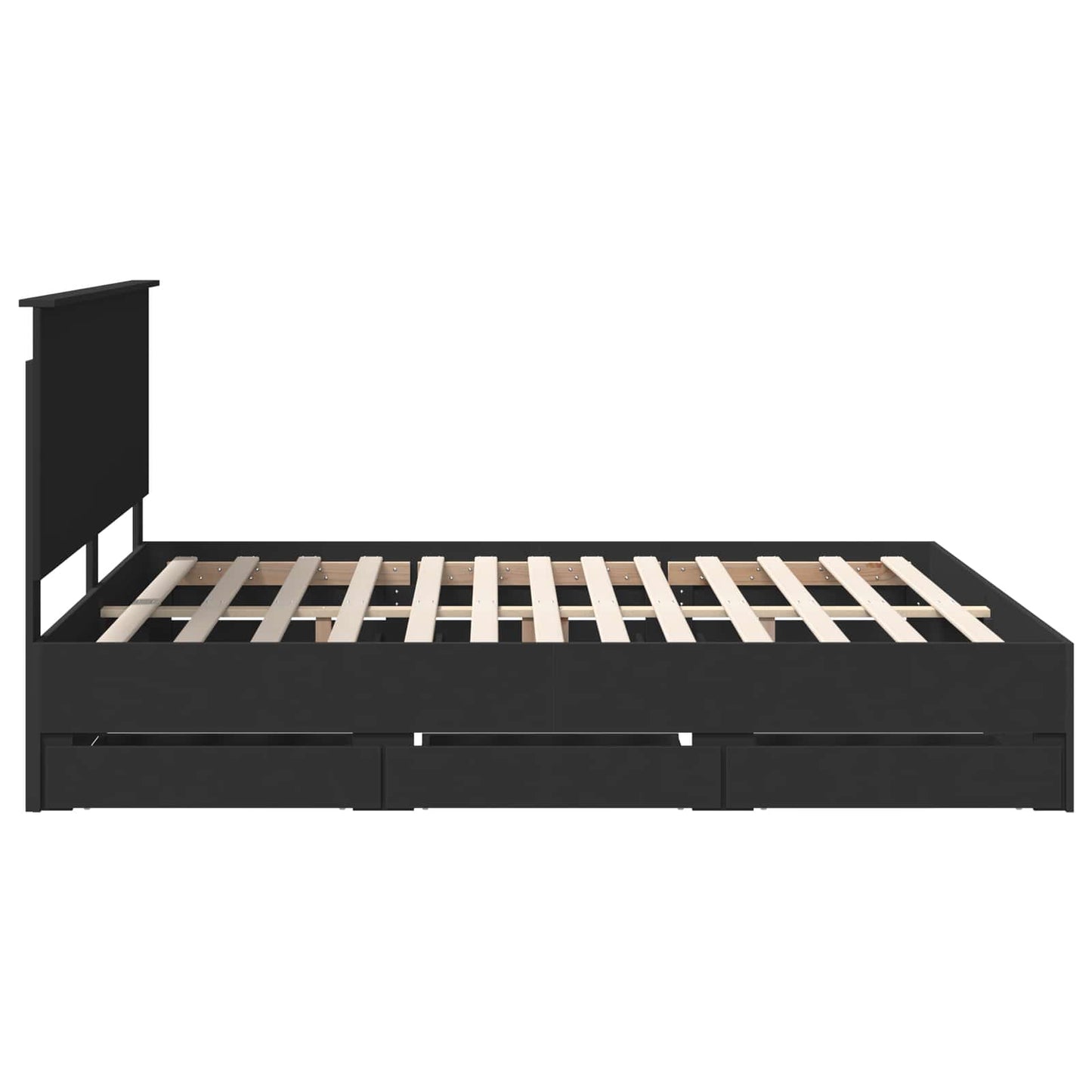 Bedframe met lade met opslag Zwart 180 x 200 cm Ingenieurshout is nu te koop bij PeponiXL, paradijselijk wonen!