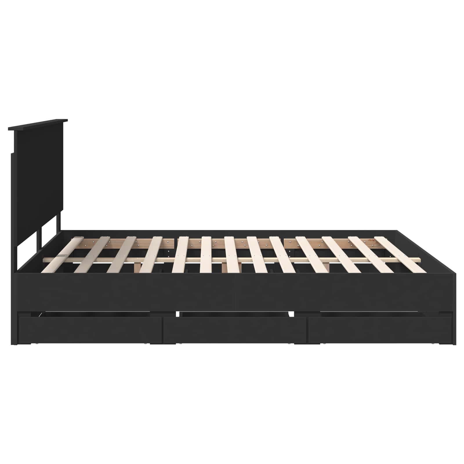 Bedframe met lade met opslag Zwart 180 x 200 cm Ingenieurshout is nu te koop bij PeponiXL, paradijselijk wonen!