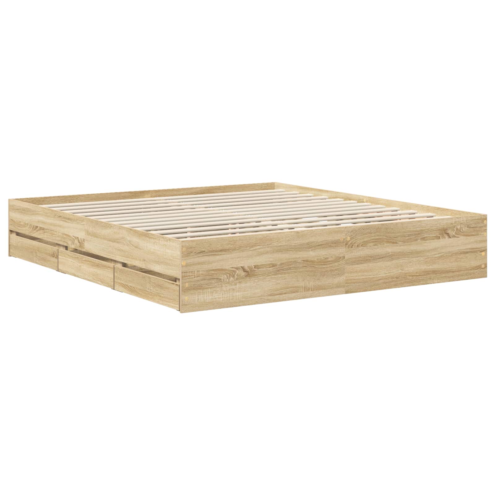 Bedframe met lade Sonoma Eiken 180 x 200 cm Ingenieurshout is nu te koop bij PeponiXL, paradijselijk wonen!