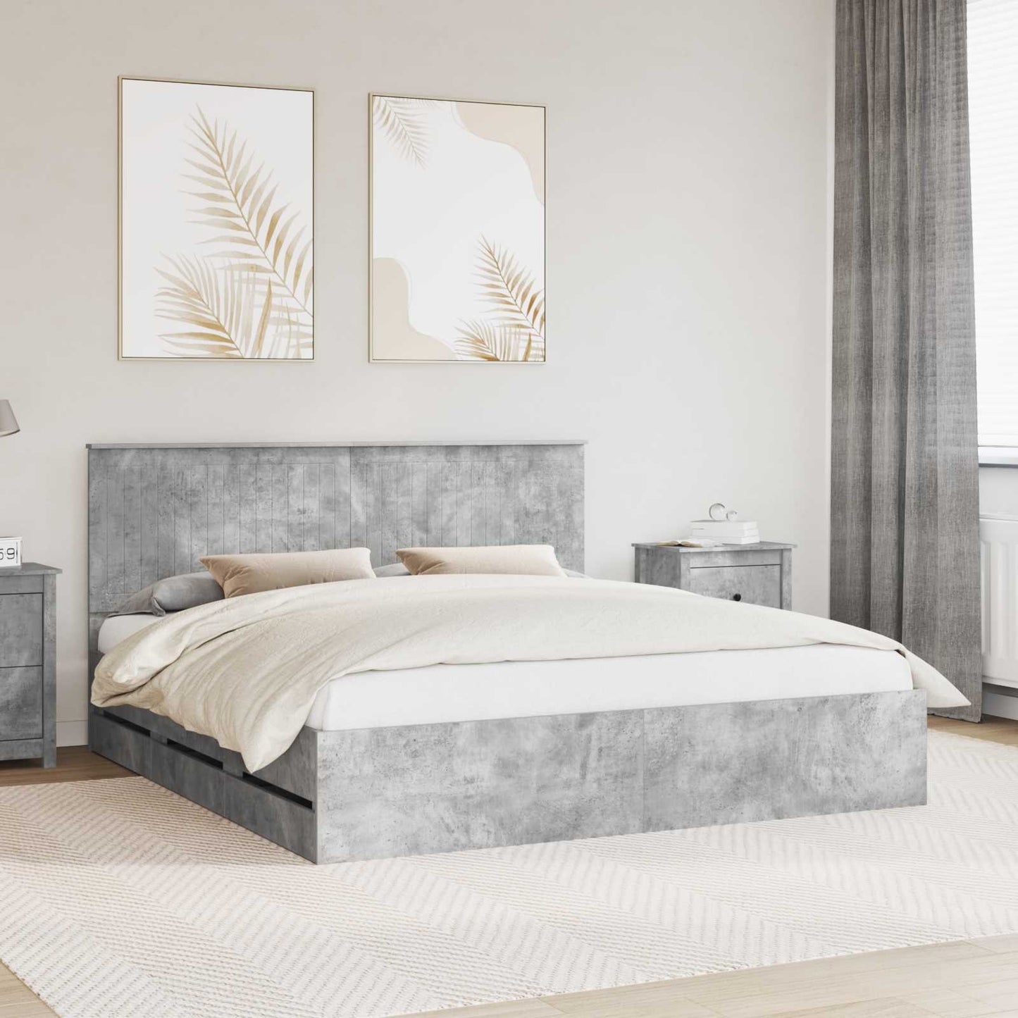 Bedframe met lade Beton Grijs 180 x 200 cm Ingenieurshout is nu te koop bij PeponiXL, paradijselijk wonen!