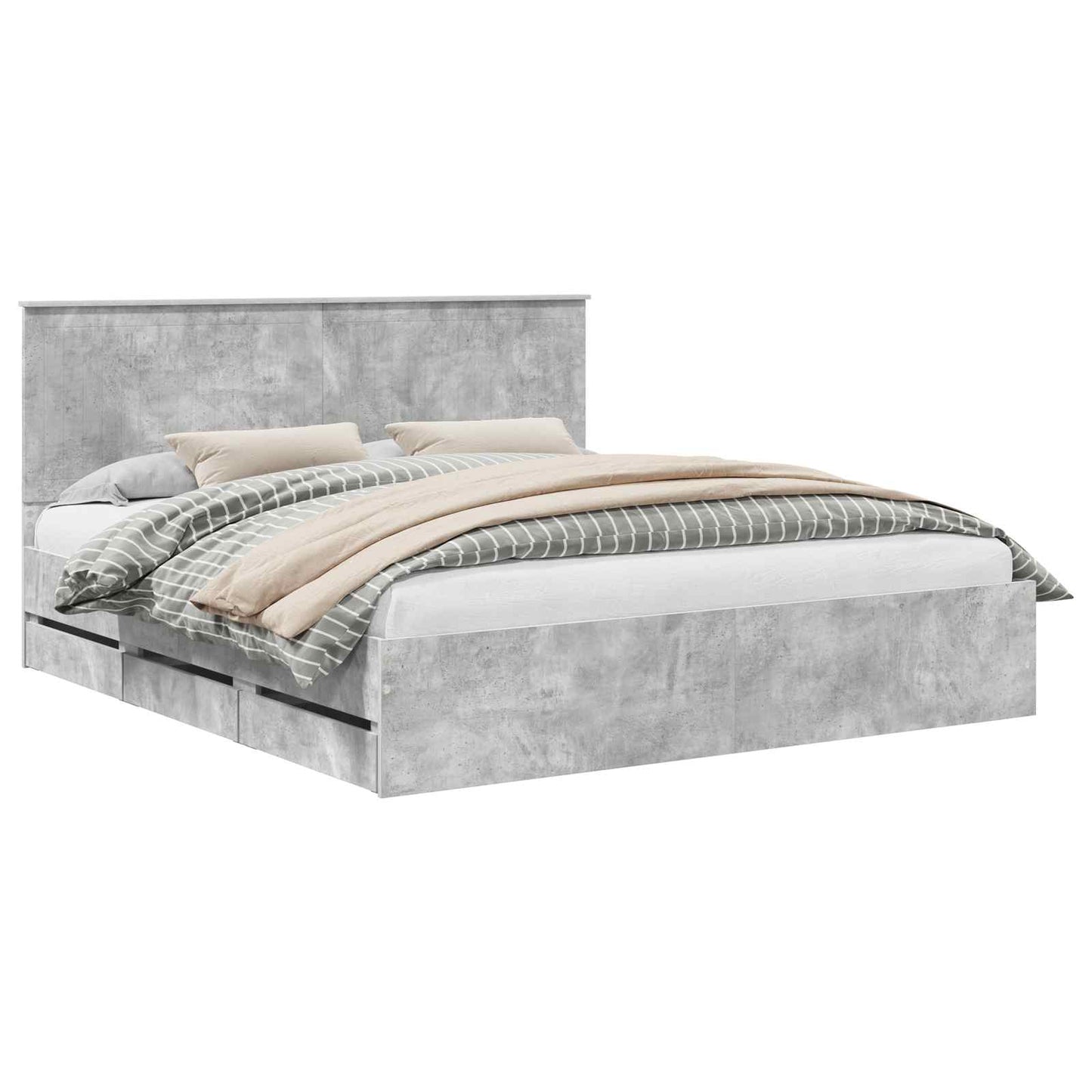 Bedframe met lade Beton Grijs 180 x 200 cm Ingenieurshout is nu te koop bij PeponiXL, paradijselijk wonen!