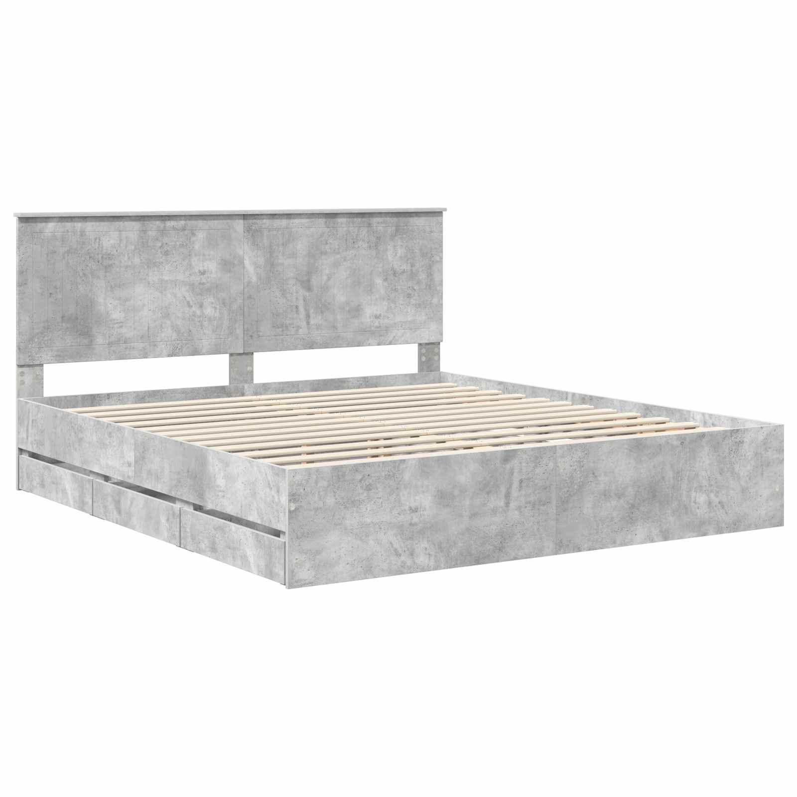 Bedframe met lade Beton Grijs 180 x 200 cm Ingenieurshout is nu te koop bij PeponiXL, paradijselijk wonen!