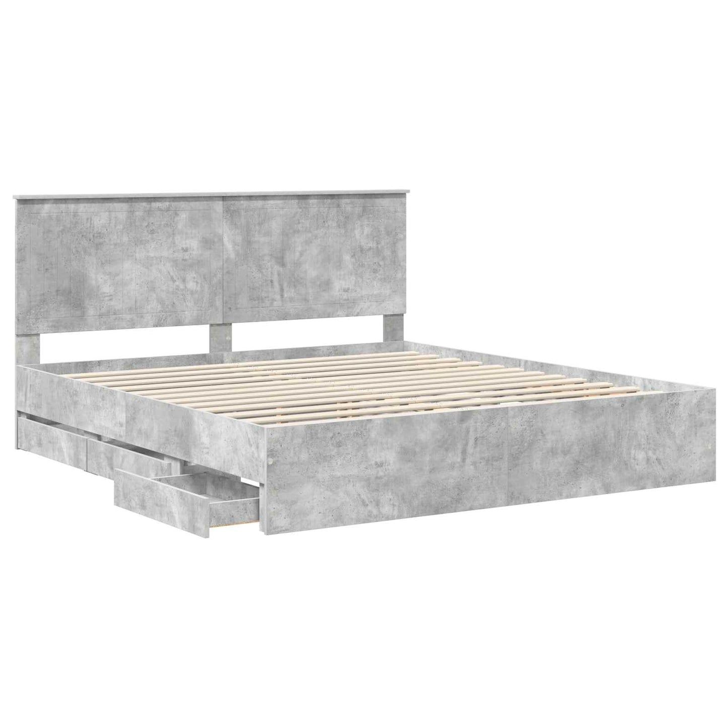 Bedframe met lade Beton Grijs 180 x 200 cm Ingenieurshout is nu te koop bij PeponiXL, paradijselijk wonen!