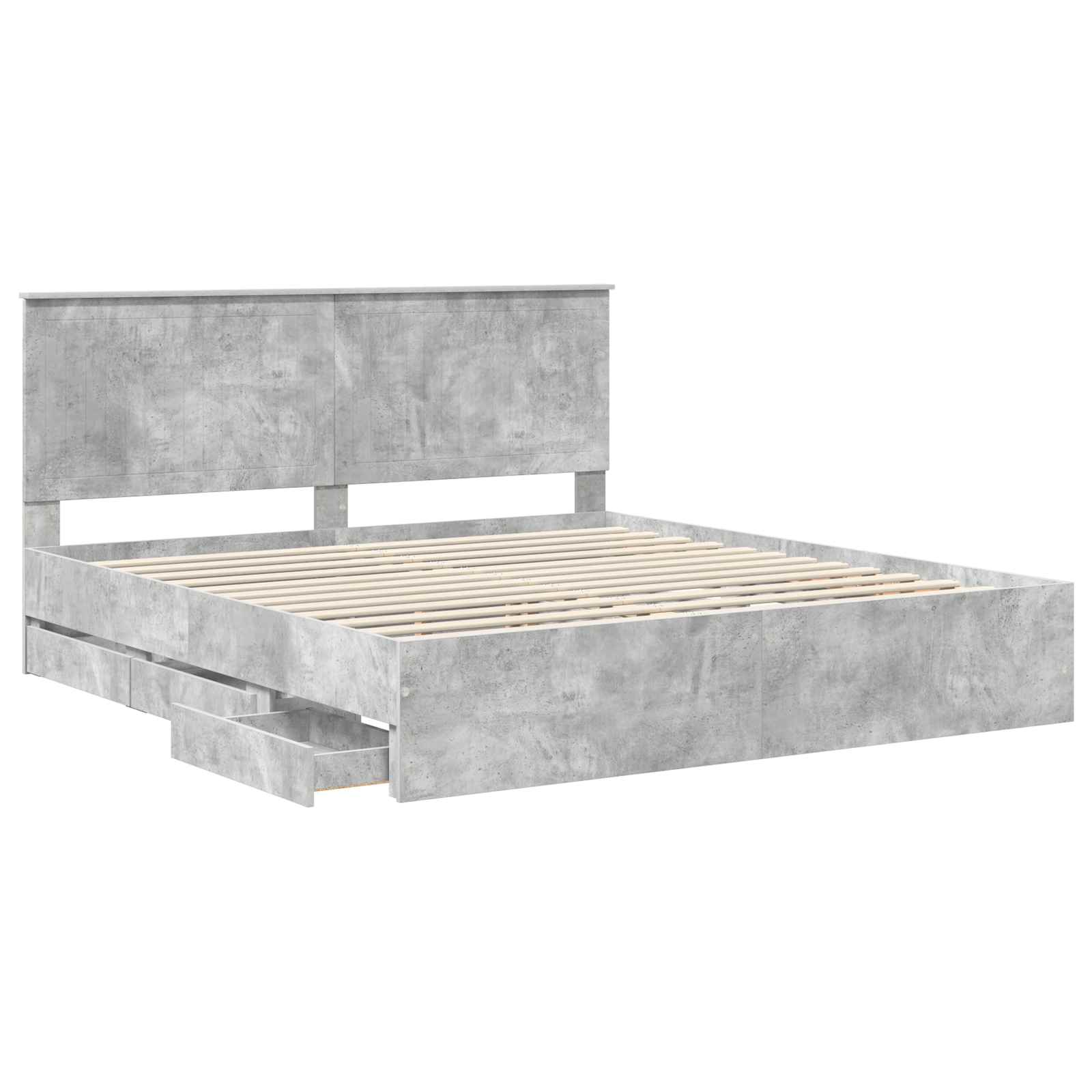 Bedframe met lade Beton Grijs 180 x 200 cm Ingenieurshout is nu te koop bij PeponiXL, paradijselijk wonen!