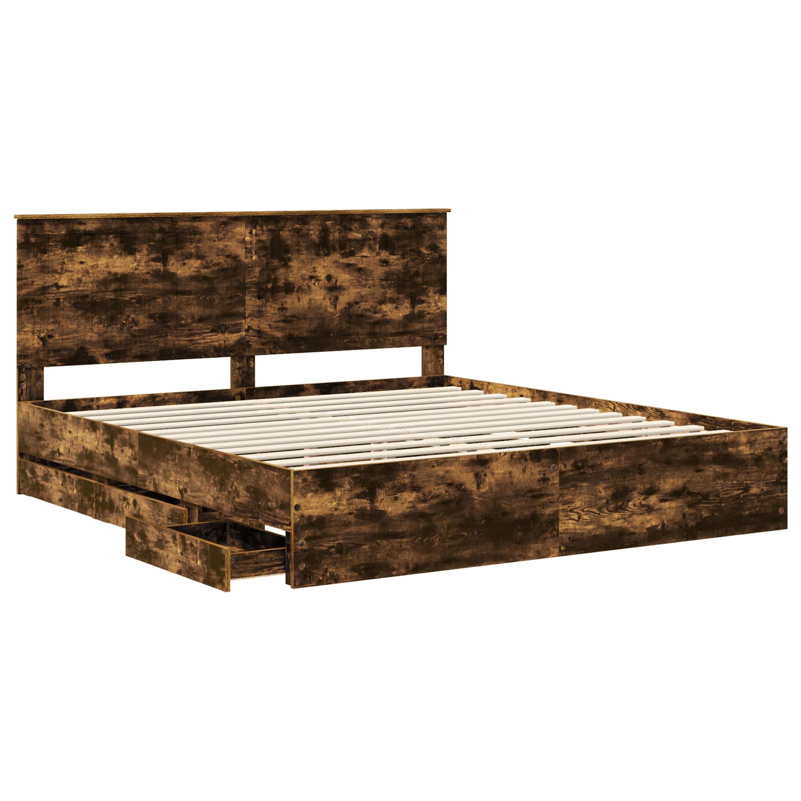 Bedframe met lade Gerookt eiken 180 x 200 cm Ingenieurshout is nu te koop bij PeponiXL, paradijselijk wonen!