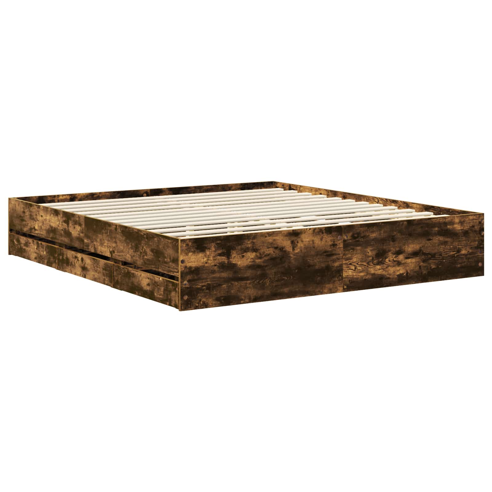 Bedframe met lade Gerookt eiken 180 x 200 cm Ingenieurshout is nu te koop bij PeponiXL, paradijselijk wonen!