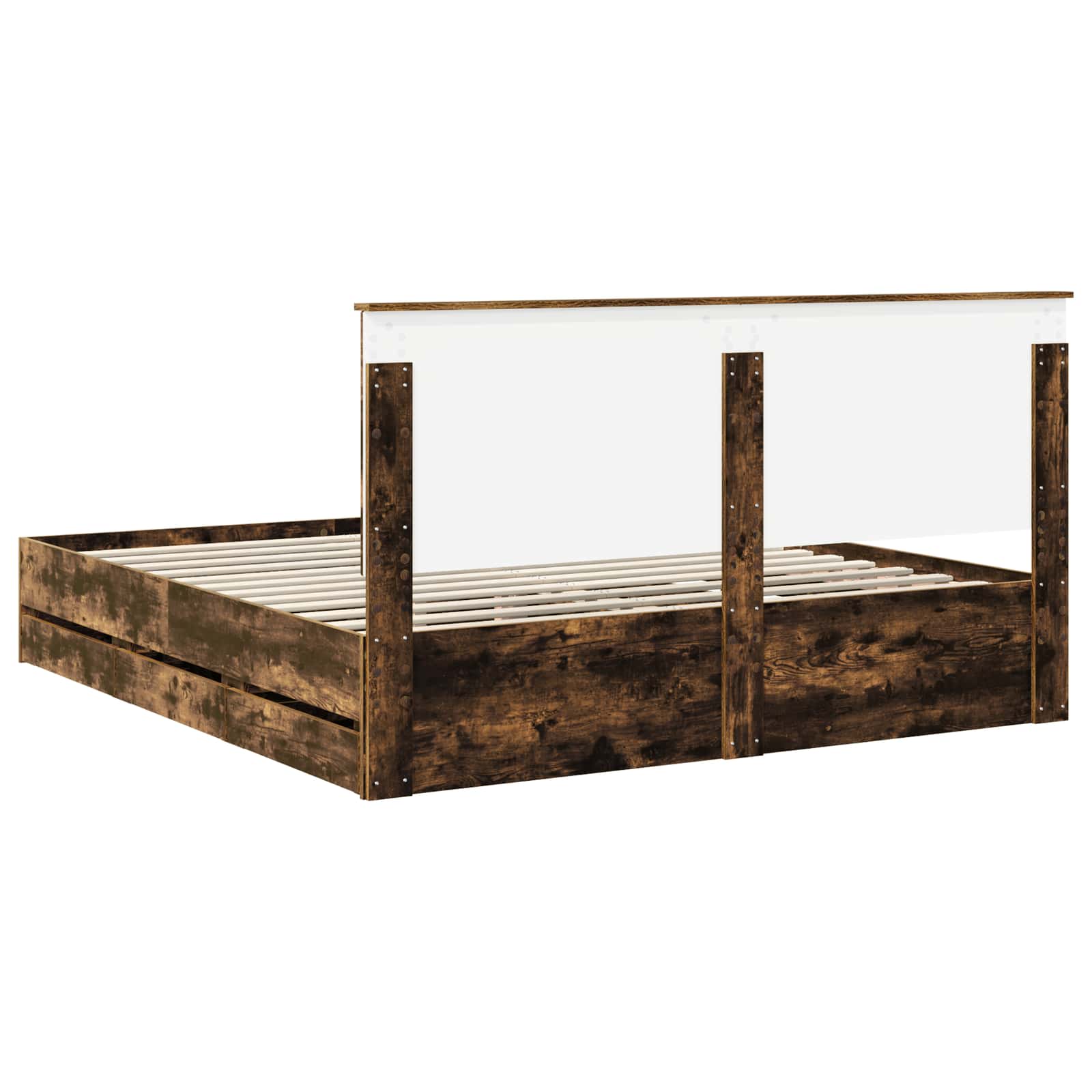 Bedframe met lade Gerookt eiken 180 x 200 cm Ingenieurshout is nu te koop bij PeponiXL, paradijselijk wonen!