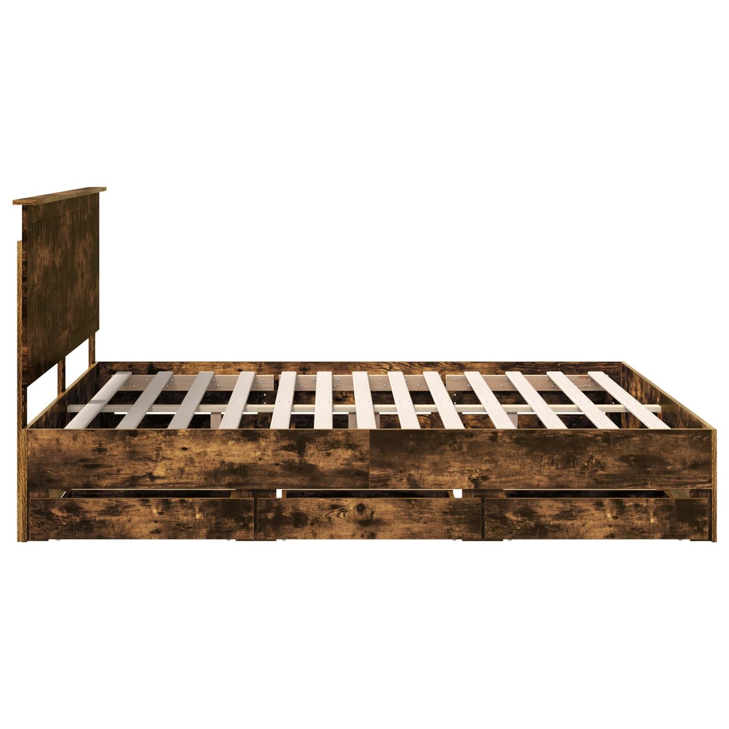Bedframe met lade Gerookt eiken 180 x 200 cm Ingenieurshout is nu te koop bij PeponiXL, paradijselijk wonen!
