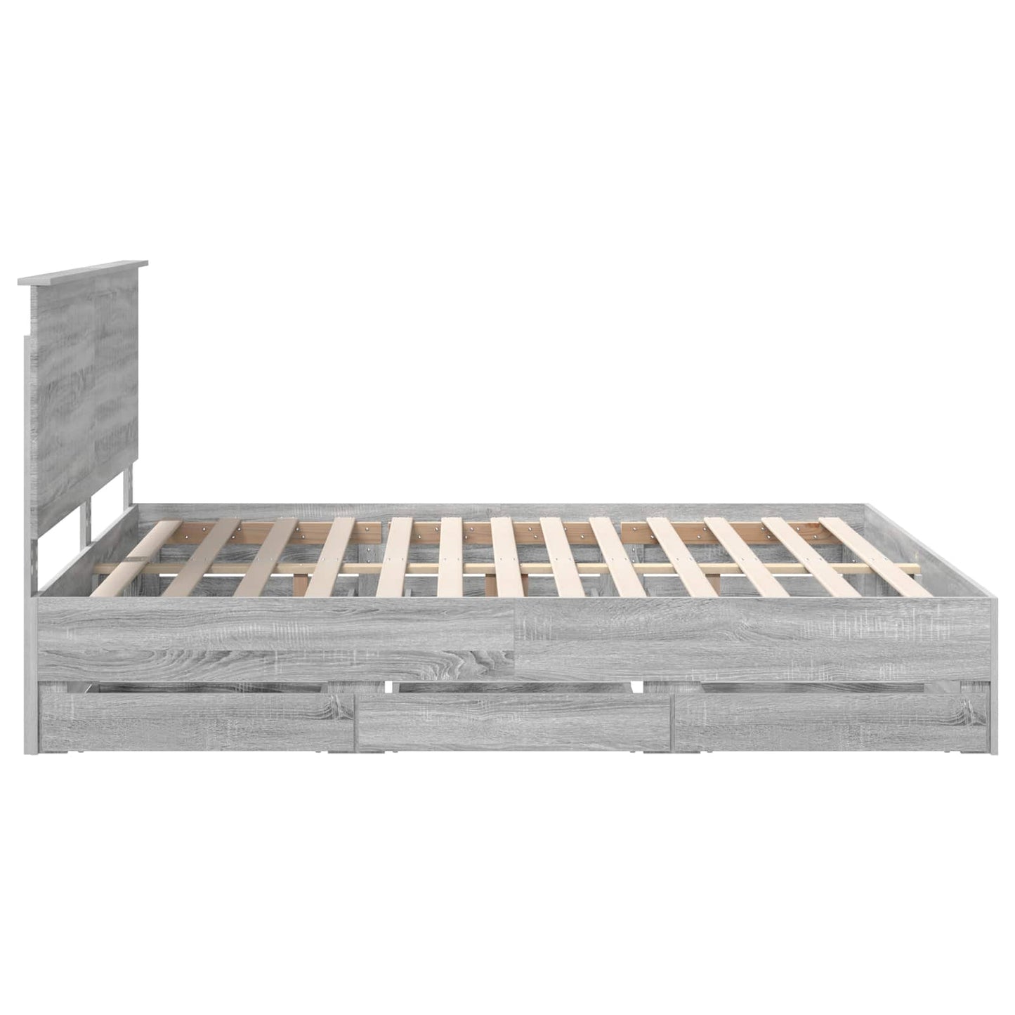 Bedframe met lade Grijs Sonoma 180 x 200 cm Ingenieurshout is nu te koop bij PeponiXL, paradijselijk wonen!