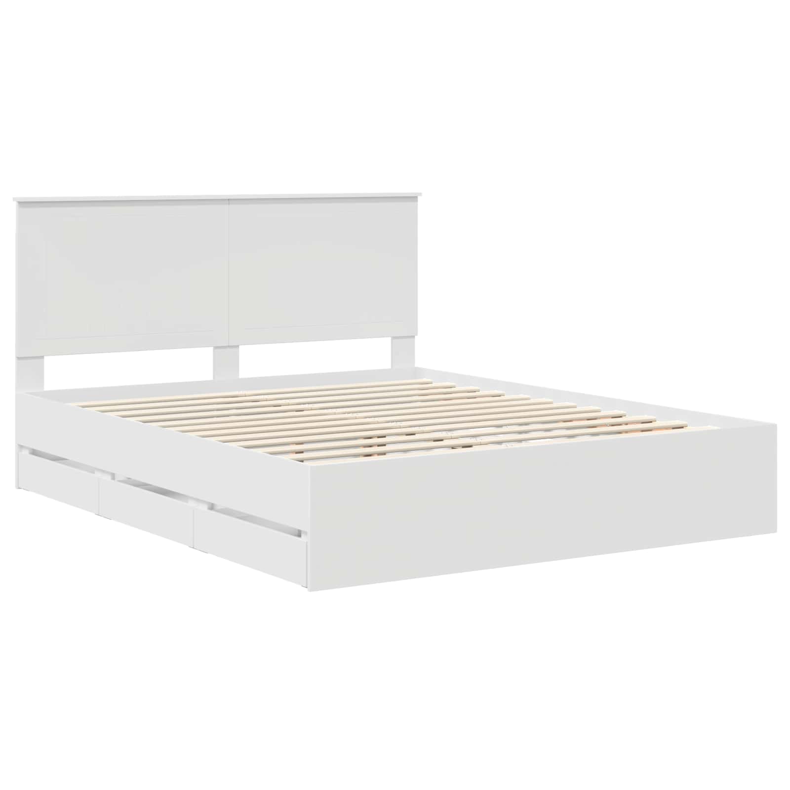Bedframe met lade met opslag Wit 160 x 200 cm Ingenieurshout is nu te koop bij PeponiXL, paradijselijk wonen!