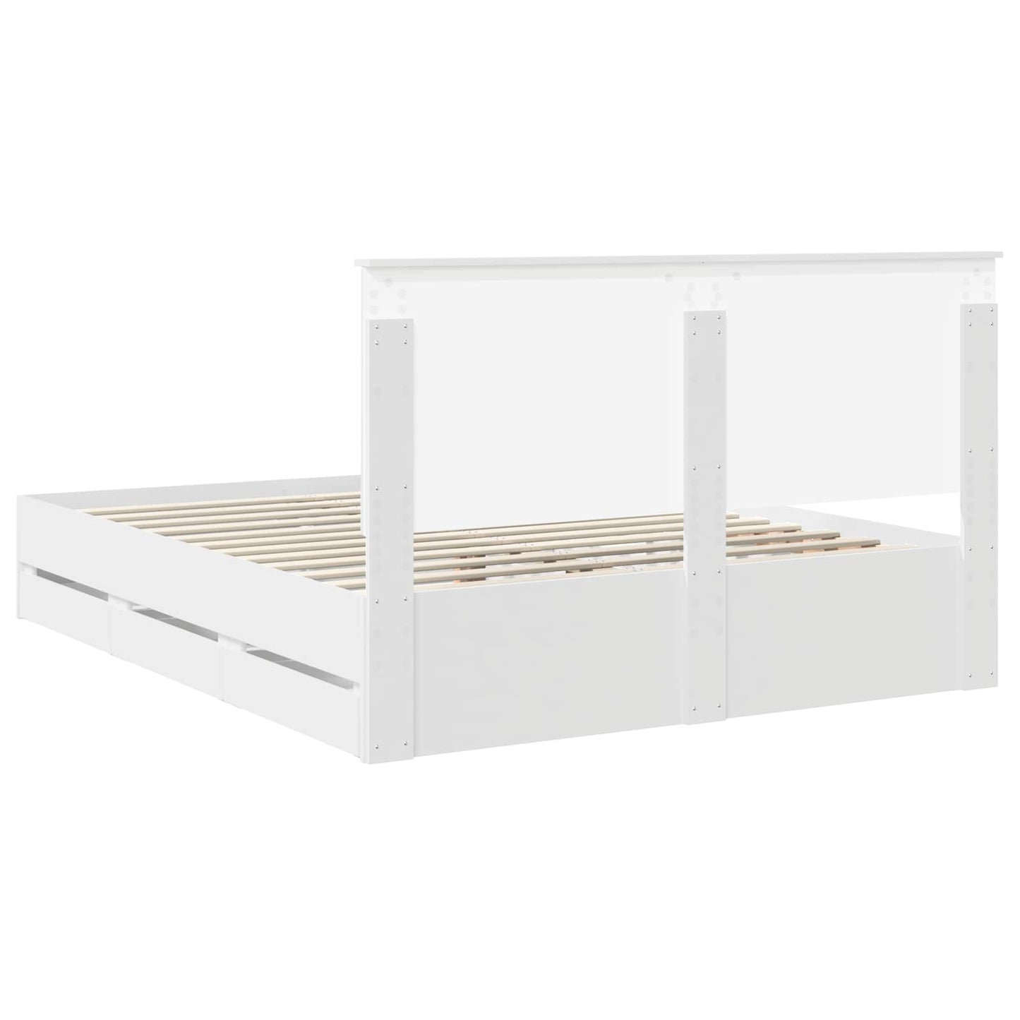 Bedframe met lade met opslag Wit 160 x 200 cm Ingenieurshout is nu te koop bij PeponiXL, paradijselijk wonen!