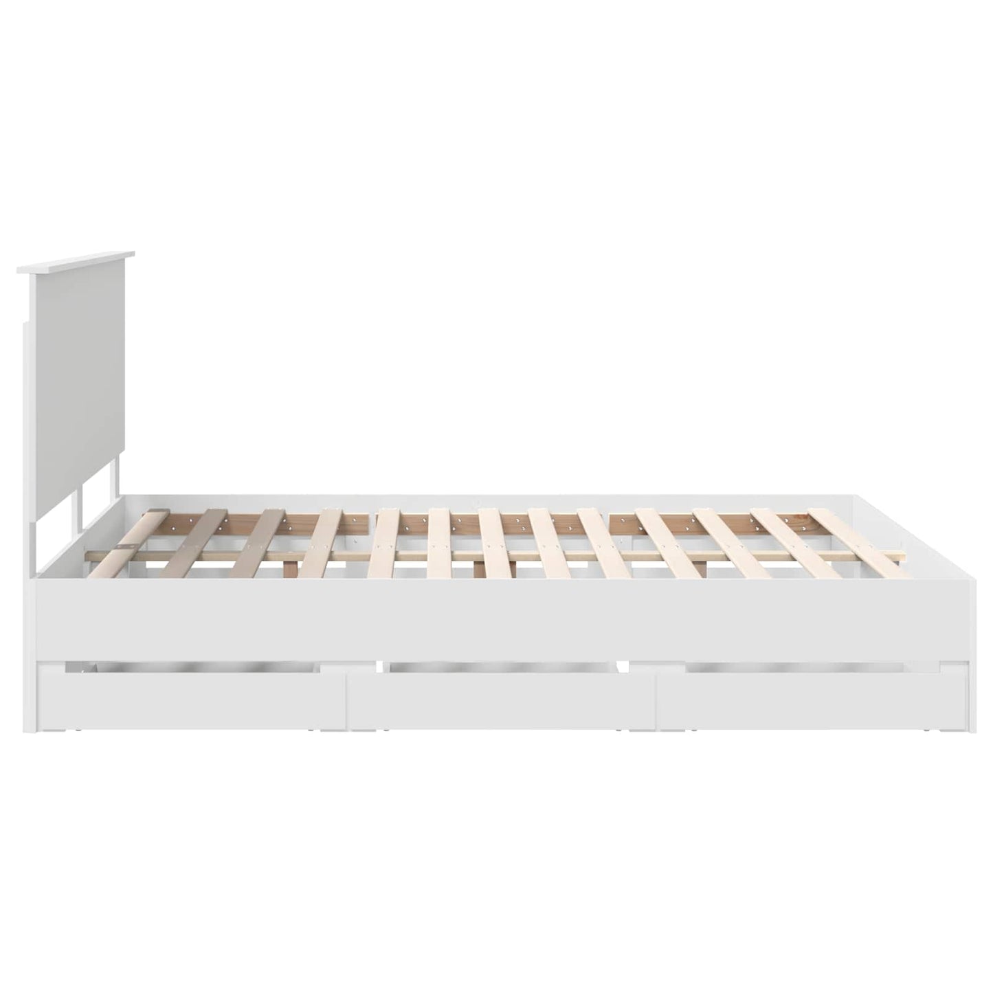 Bedframe met lade met opslag Wit 160 x 200 cm Ingenieurshout is nu te koop bij PeponiXL, paradijselijk wonen!