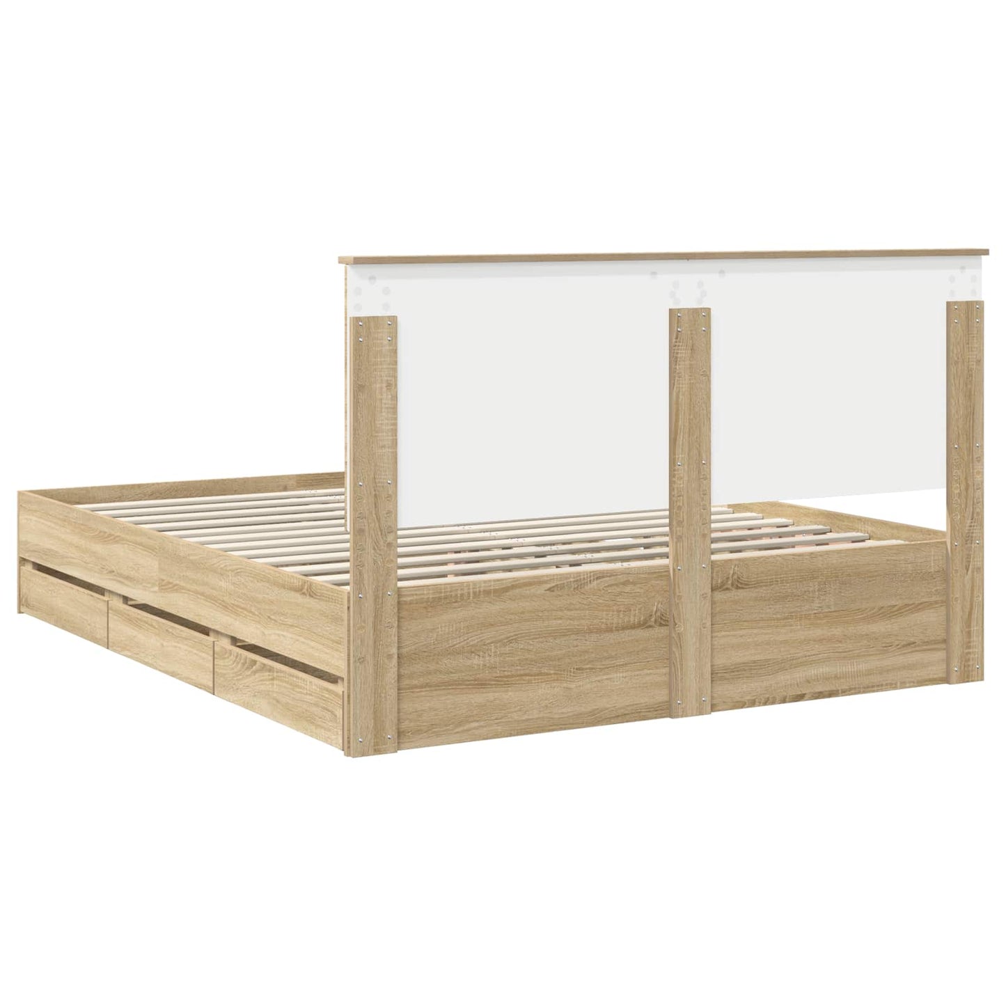 Bedframe met lade Sonoma Eiken 160 x 200 cm Ingenieurshout is nu te koop bij PeponiXL, paradijselijk wonen!