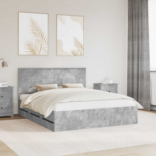 Bedframe met lade Beton Grijs 160 x 200 cm Ingenieurshout is nu te koop bij PeponiXL, paradijselijk wonen!