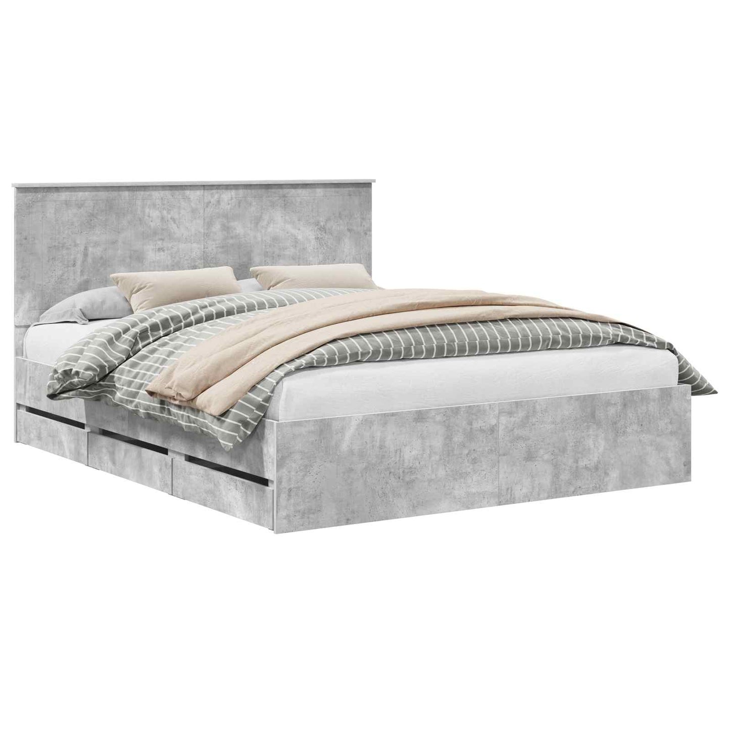 Bedframe met lade Beton Grijs 160 x 200 cm Ingenieurshout is nu te koop bij PeponiXL, paradijselijk wonen!