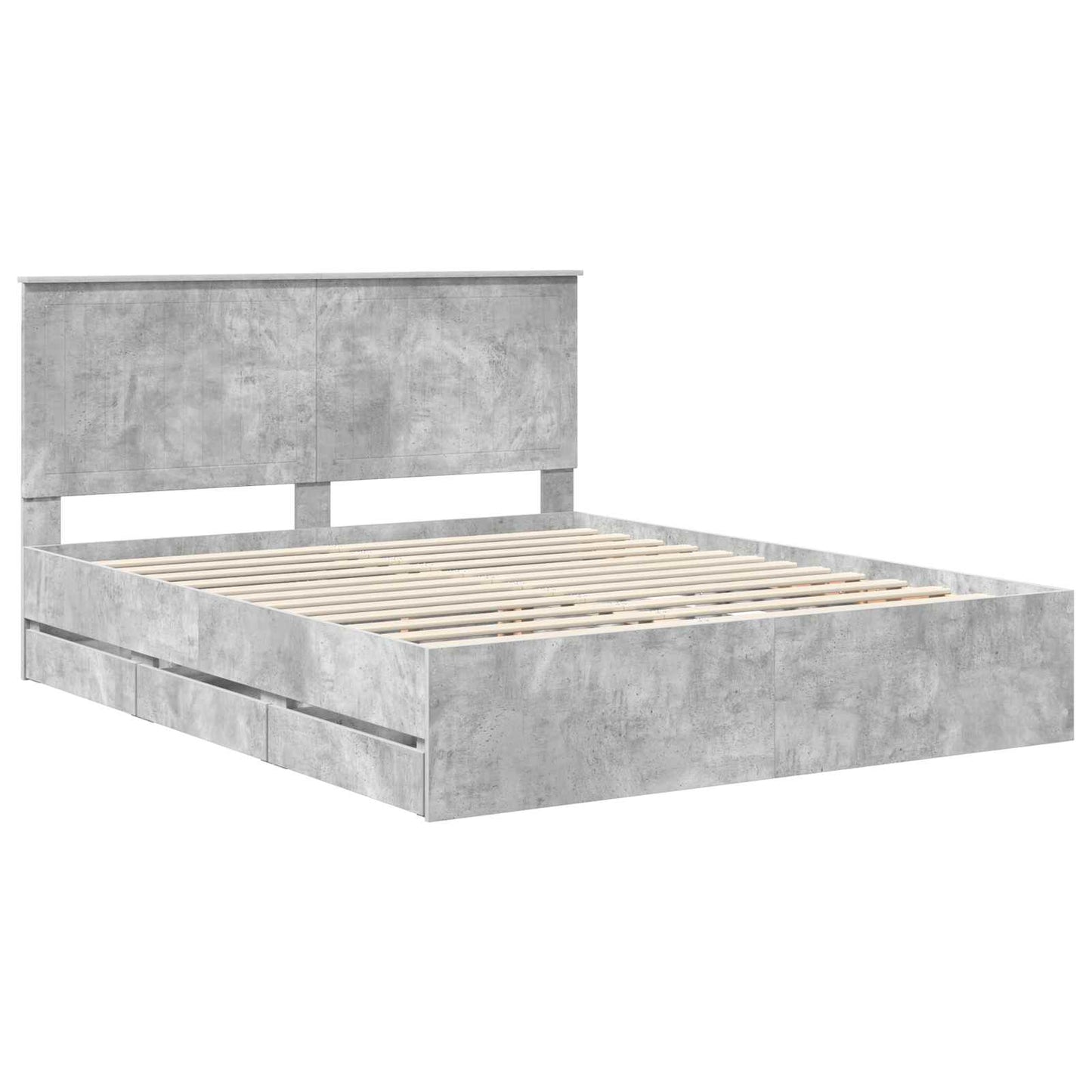 Bedframe met lade Beton Grijs 160 x 200 cm Ingenieurshout is nu te koop bij PeponiXL, paradijselijk wonen!