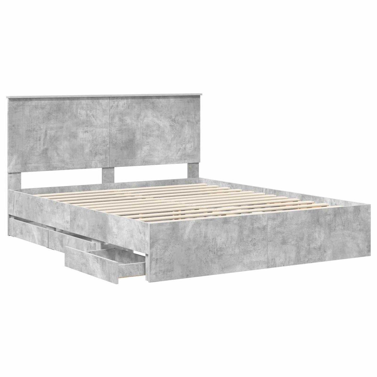 Bedframe met lade Beton Grijs 160 x 200 cm Ingenieurshout is nu te koop bij PeponiXL, paradijselijk wonen!