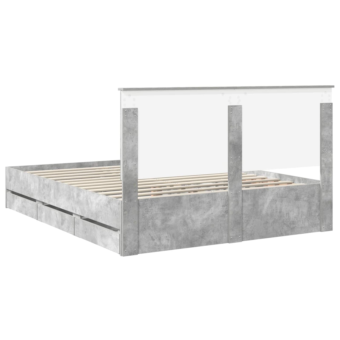 Bedframe met lade Beton Grijs 160 x 200 cm Ingenieurshout is nu te koop bij PeponiXL, paradijselijk wonen!