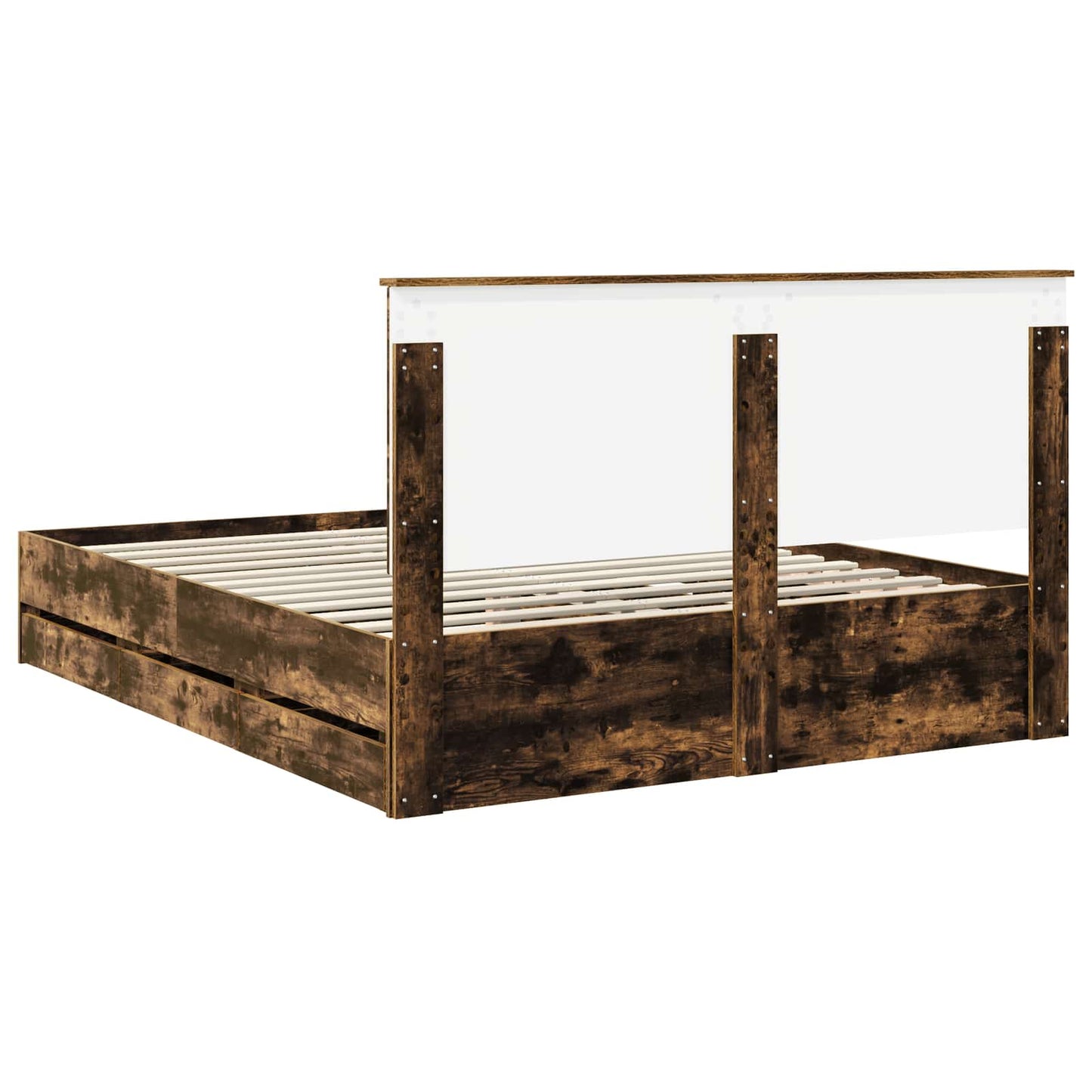 Bedframe met lade Gerookt eiken 160 x 200 cm Ingenieurshout is nu te koop bij PeponiXL, paradijselijk wonen!