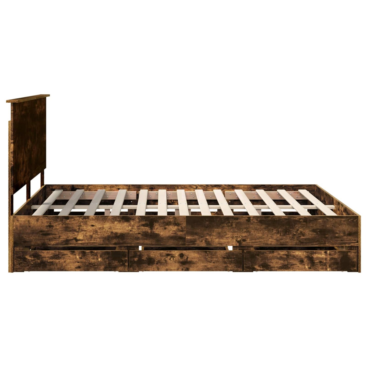 Bedframe met lade Gerookt eiken 160 x 200 cm Ingenieurshout is nu te koop bij PeponiXL, paradijselijk wonen!