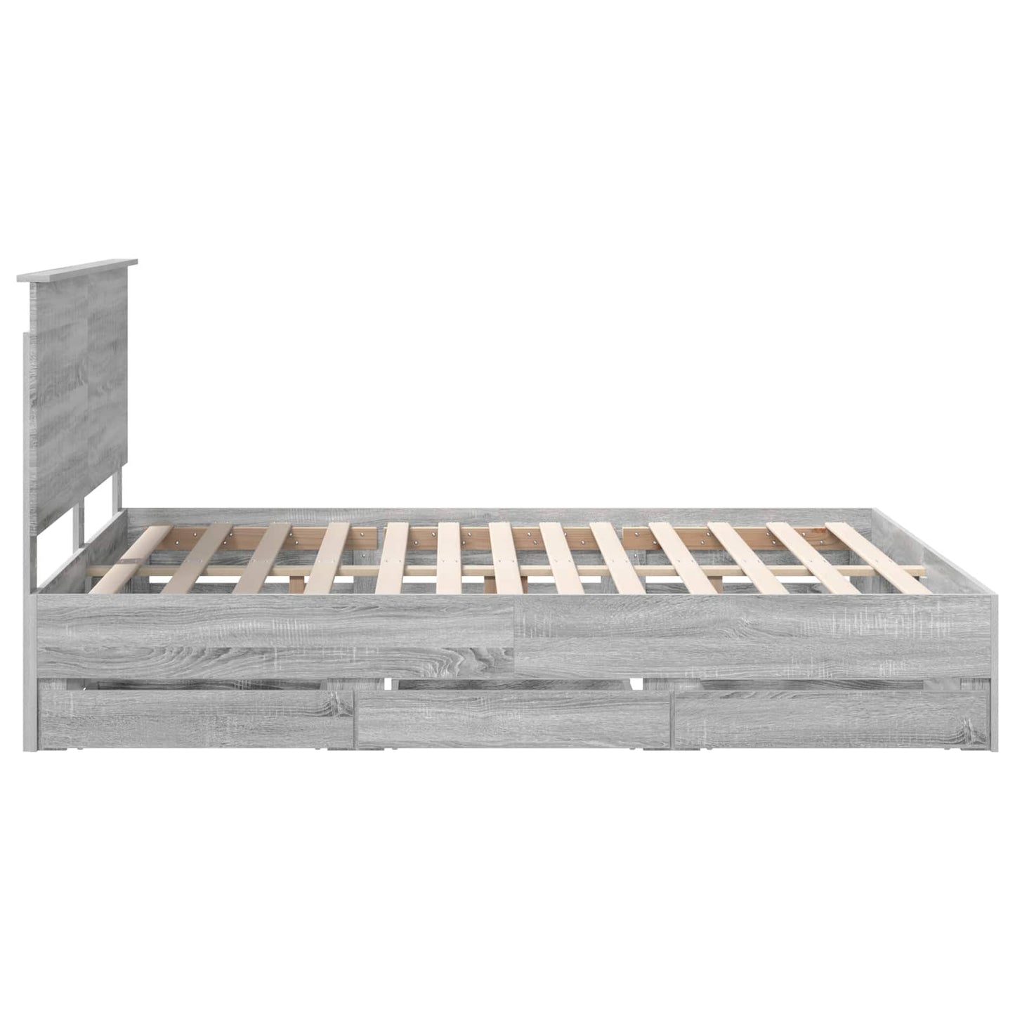 Bedframe met lade Grijs Sonoma 160 x 200 cm Ingenieurshout is nu te koop bij PeponiXL, paradijselijk wonen!