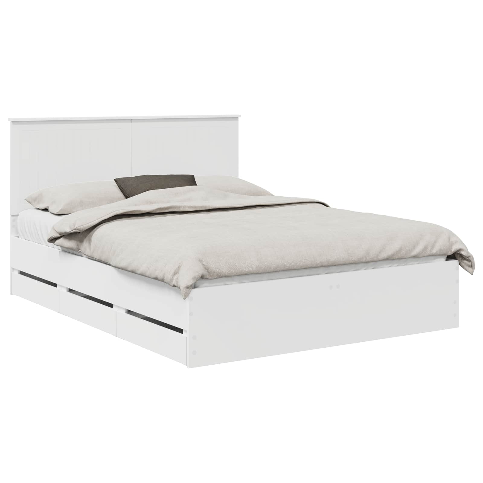 Bedframe met lade met opslag Wit 150 x 200 cm Ingenieurshout is nu te koop bij PeponiXL, paradijselijk wonen!