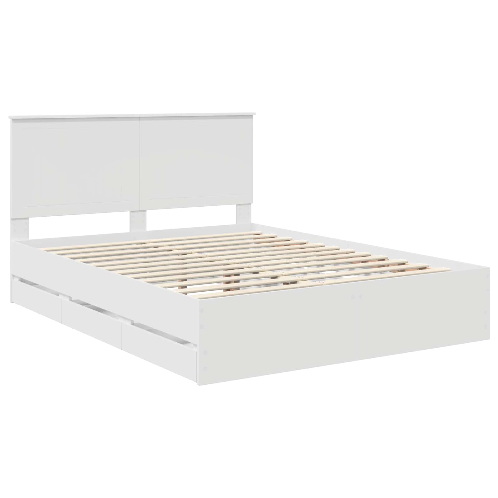 Bedframe met lade met opslag Wit 150 x 200 cm Ingenieurshout is nu te koop bij PeponiXL, paradijselijk wonen!