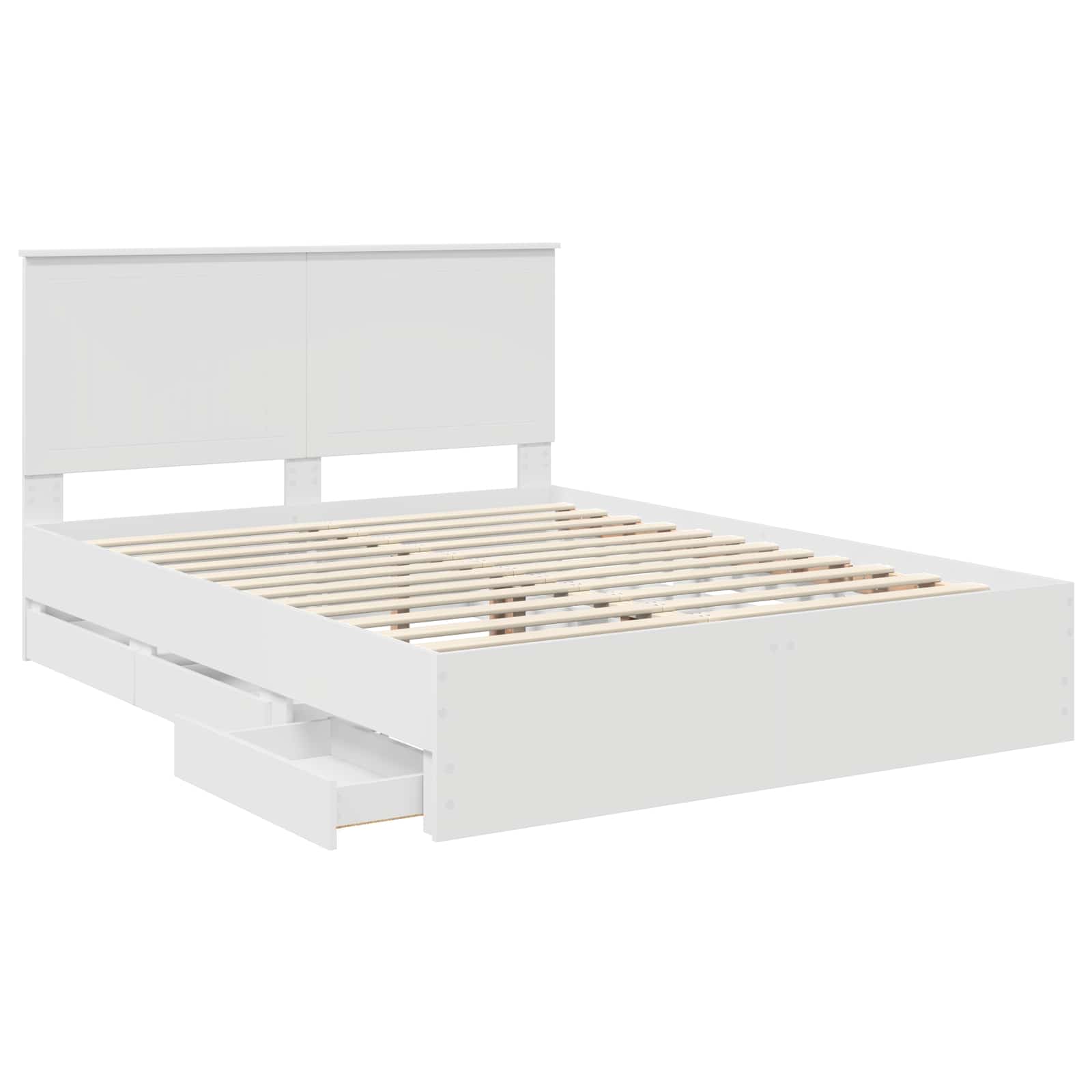 Bedframe met lade met opslag Wit 150 x 200 cm Ingenieurshout is nu te koop bij PeponiXL, paradijselijk wonen!