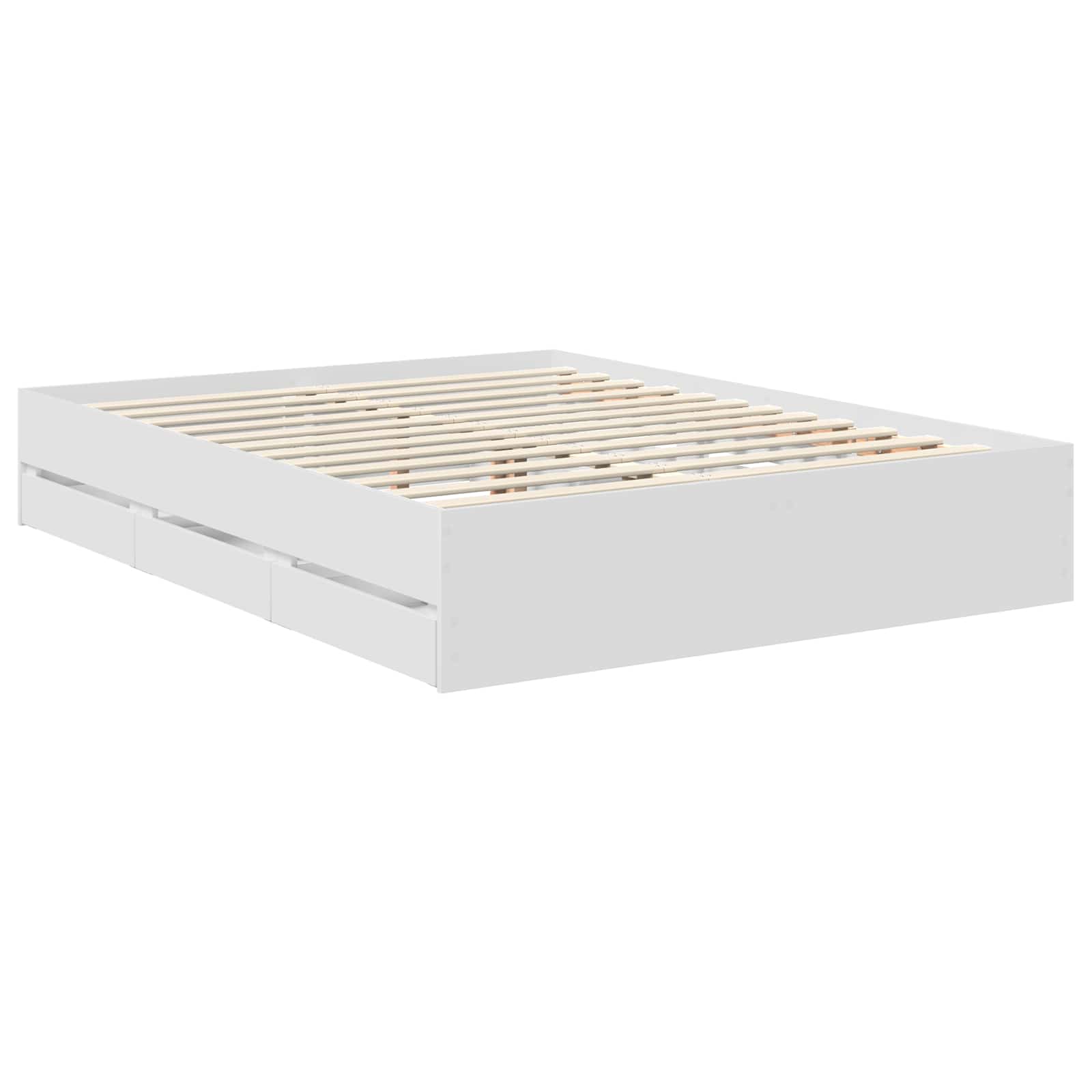 Bedframe met lade met opslag Wit 150 x 200 cm Ingenieurshout is nu te koop bij PeponiXL, paradijselijk wonen!
