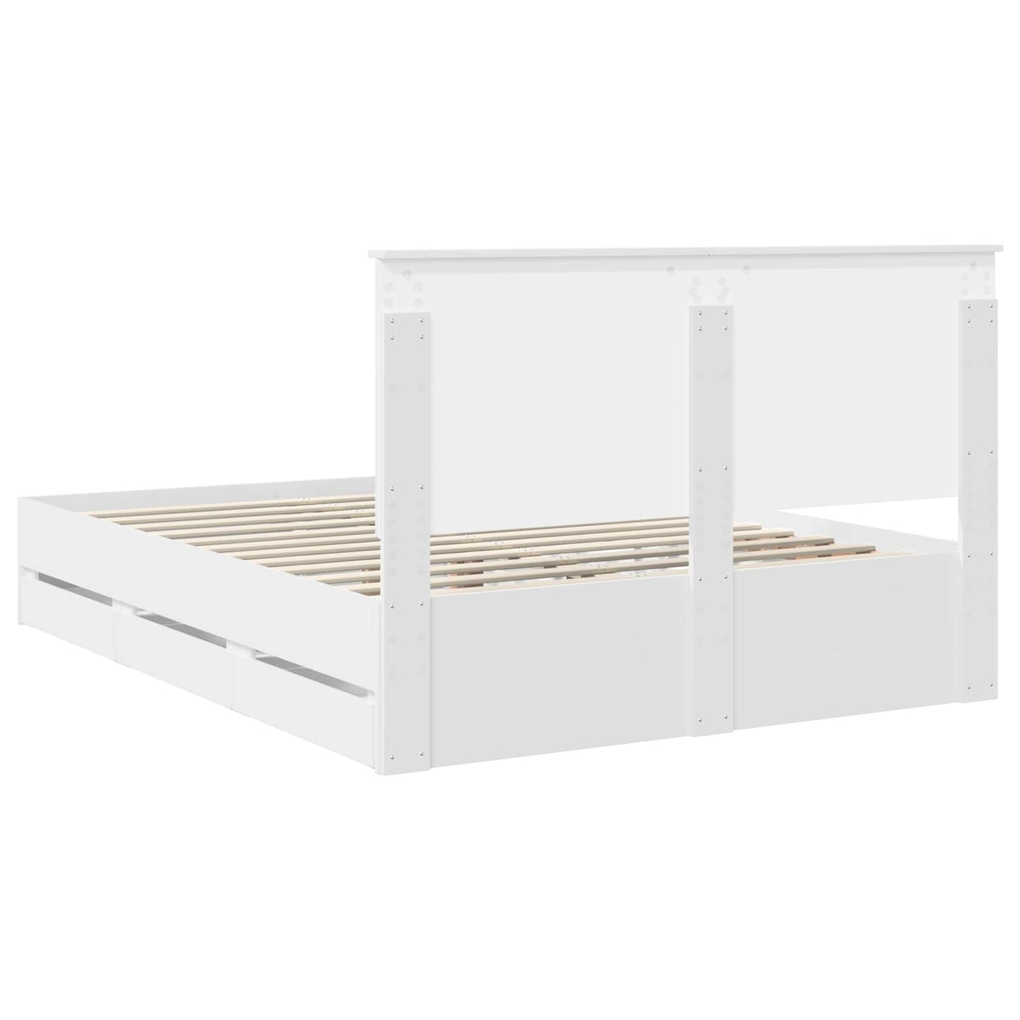Bedframe met lade met opslag Wit 150 x 200 cm Ingenieurshout is nu te koop bij PeponiXL, paradijselijk wonen!