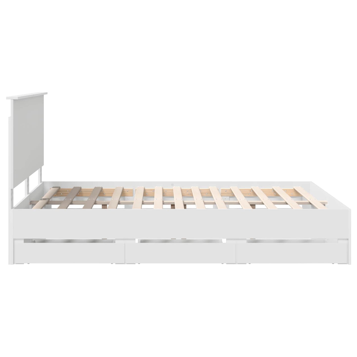 Bedframe met lade met opslag Wit 150 x 200 cm Ingenieurshout is nu te koop bij PeponiXL, paradijselijk wonen!