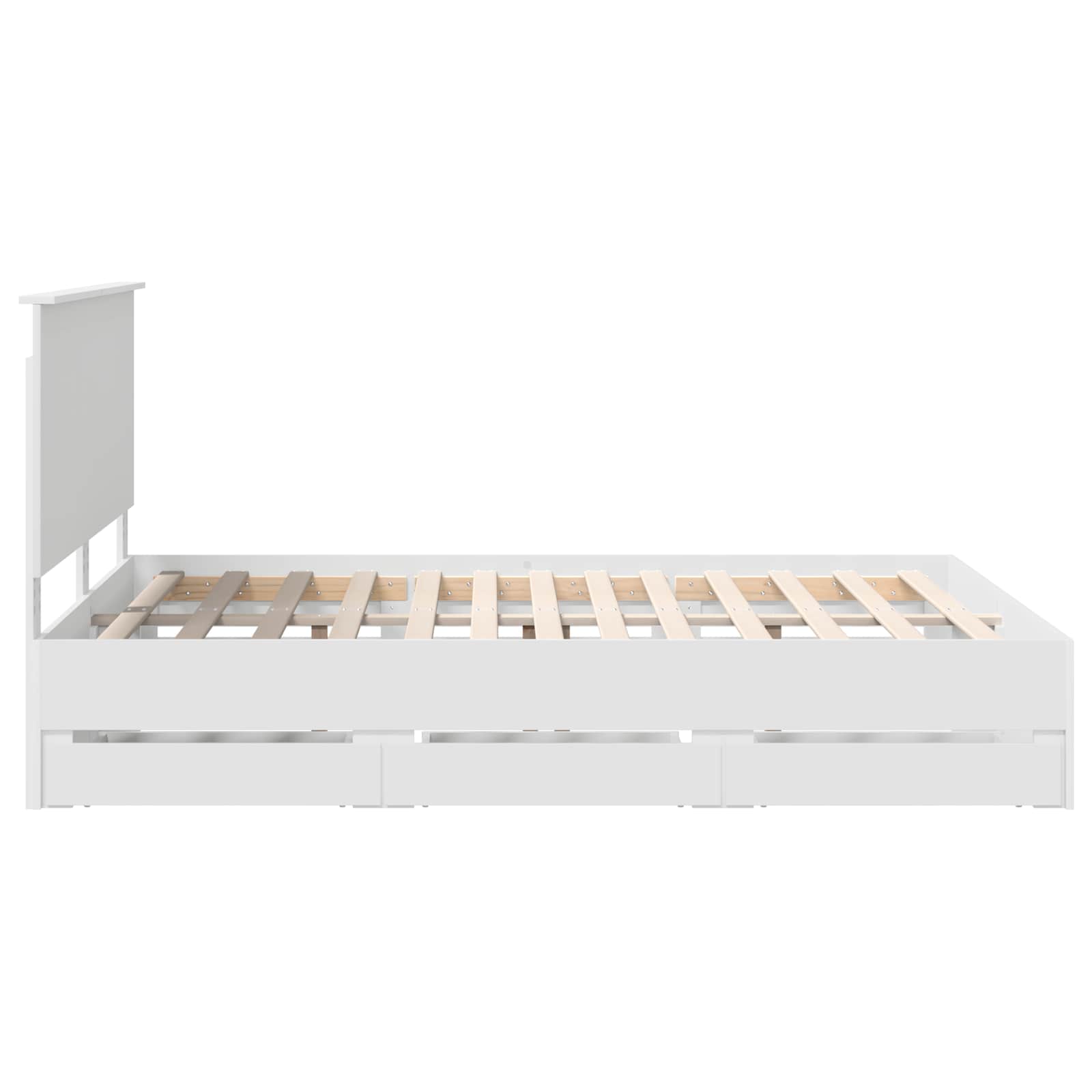 Bedframe met lade met opslag Wit 150 x 200 cm Ingenieurshout is nu te koop bij PeponiXL, paradijselijk wonen!