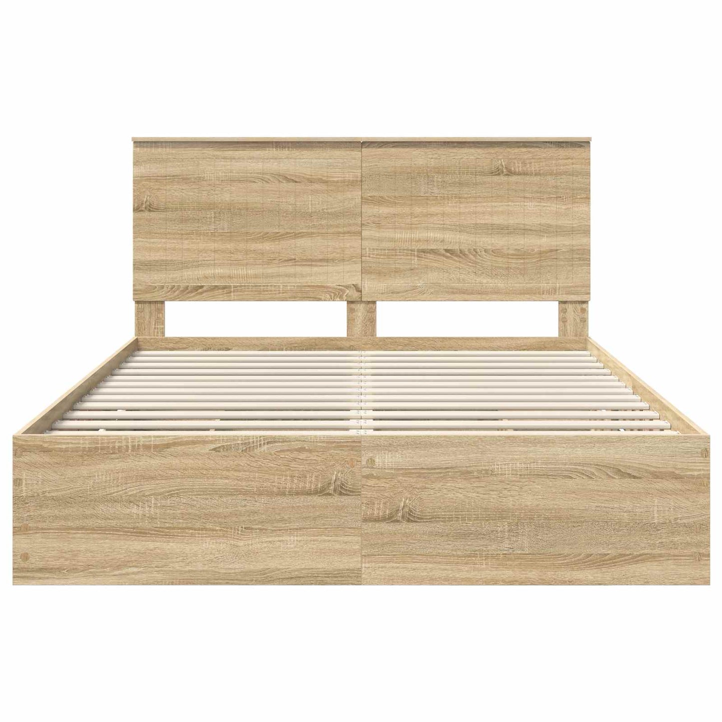 Bedframe met lade Sonoma Eiken 150 x 200 cm Ingenieurshout is nu te koop bij PeponiXL, paradijselijk wonen!