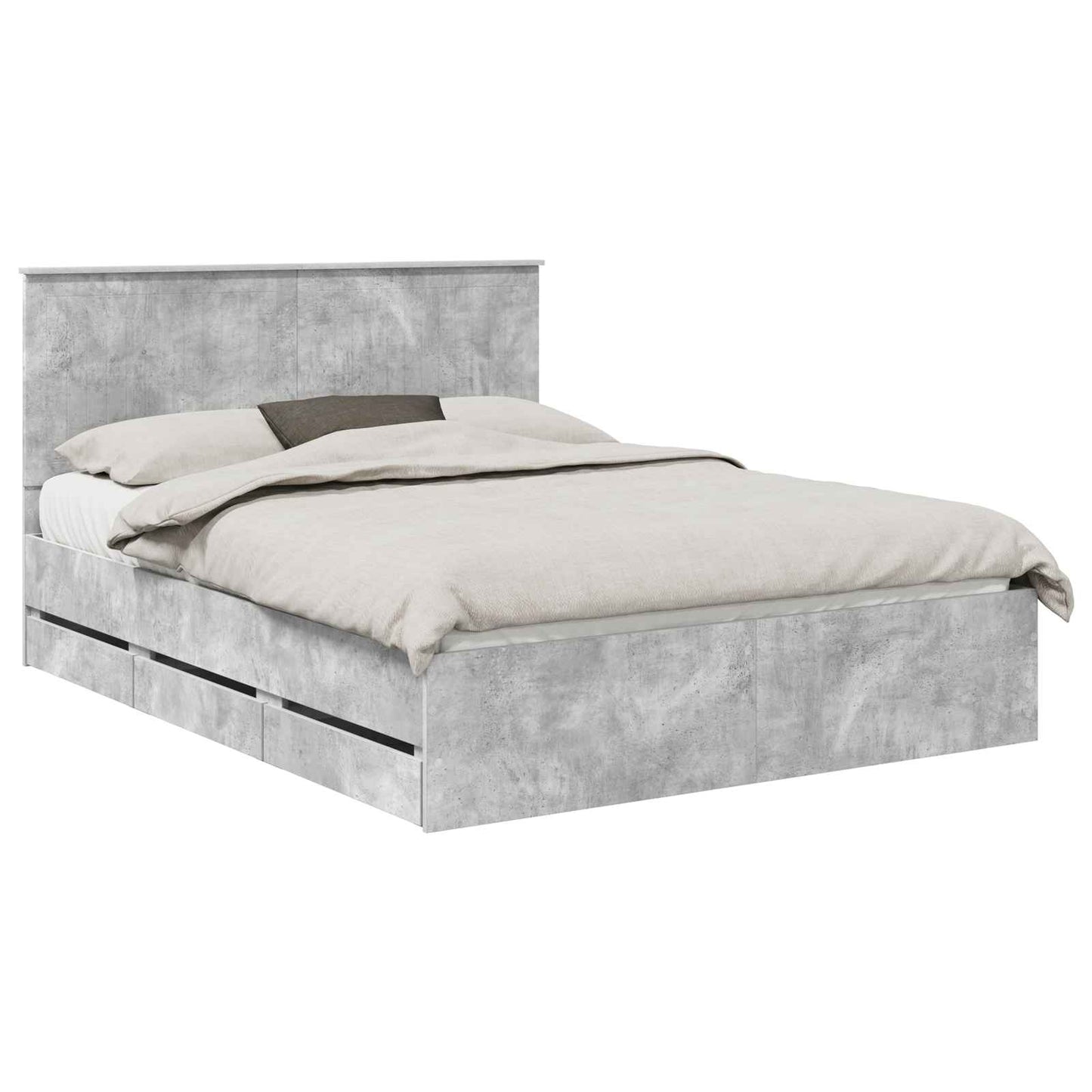 Bedframe met lade Beton Grijs 150 x 200 cm Ingenieurshout is nu te koop bij PeponiXL, paradijselijk wonen!