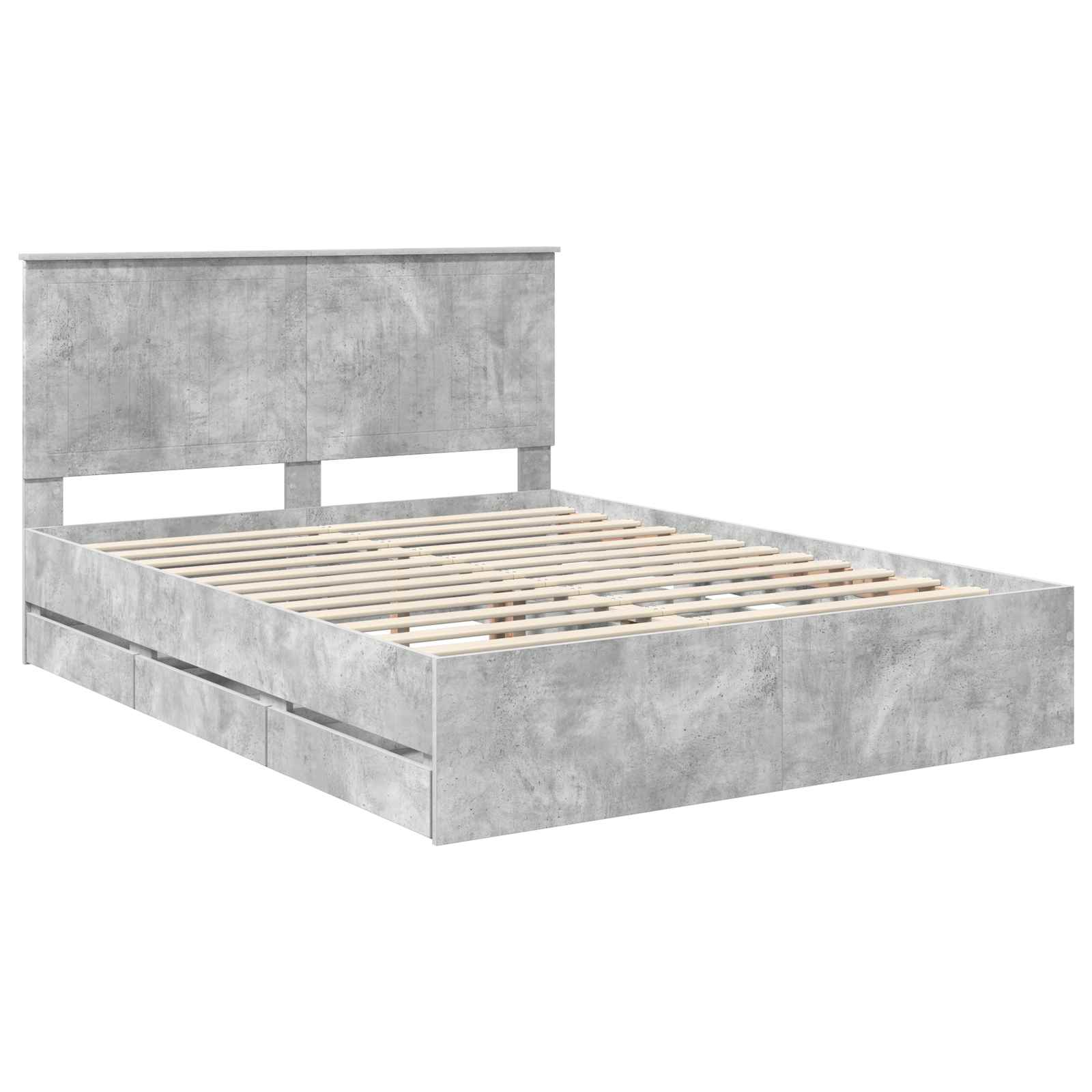 Bedframe met lade Beton Grijs 150 x 200 cm Ingenieurshout is nu te koop bij PeponiXL, paradijselijk wonen!