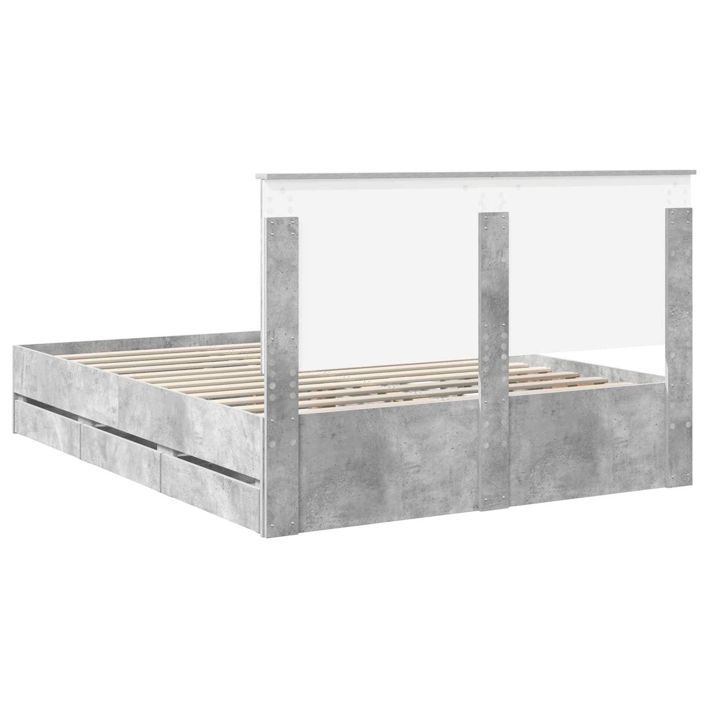 Bedframe met lade Beton Grijs 150 x 200 cm Ingenieurshout is nu te koop bij PeponiXL, paradijselijk wonen!